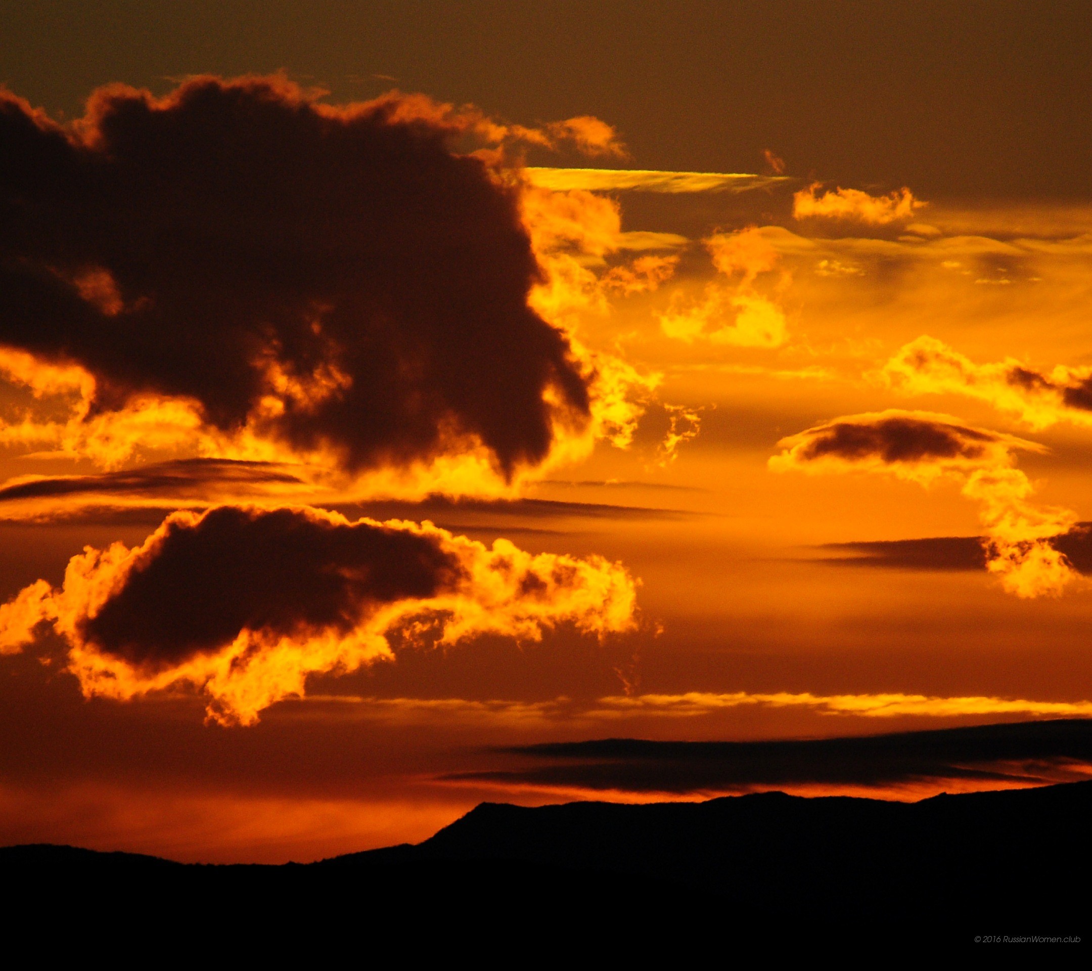 Tramonto, Nuvole, Cielo arancione, Full HD, sfondo per iPad e tablet