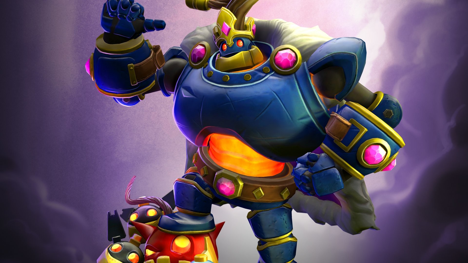 Bomb King, Paladins, Sfondo viola, Full HD, wallpaper per PC