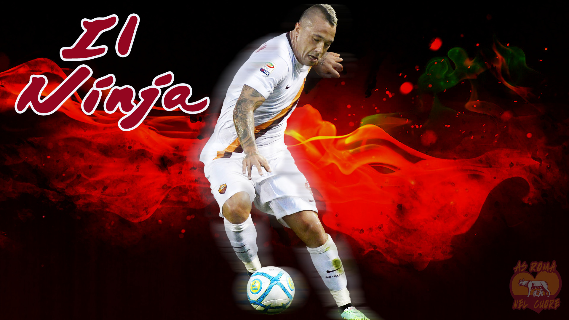 Radja Nainggolan, Il Ninja, AS Roma, Calciatore, 1920x1080, immagine di sfondo