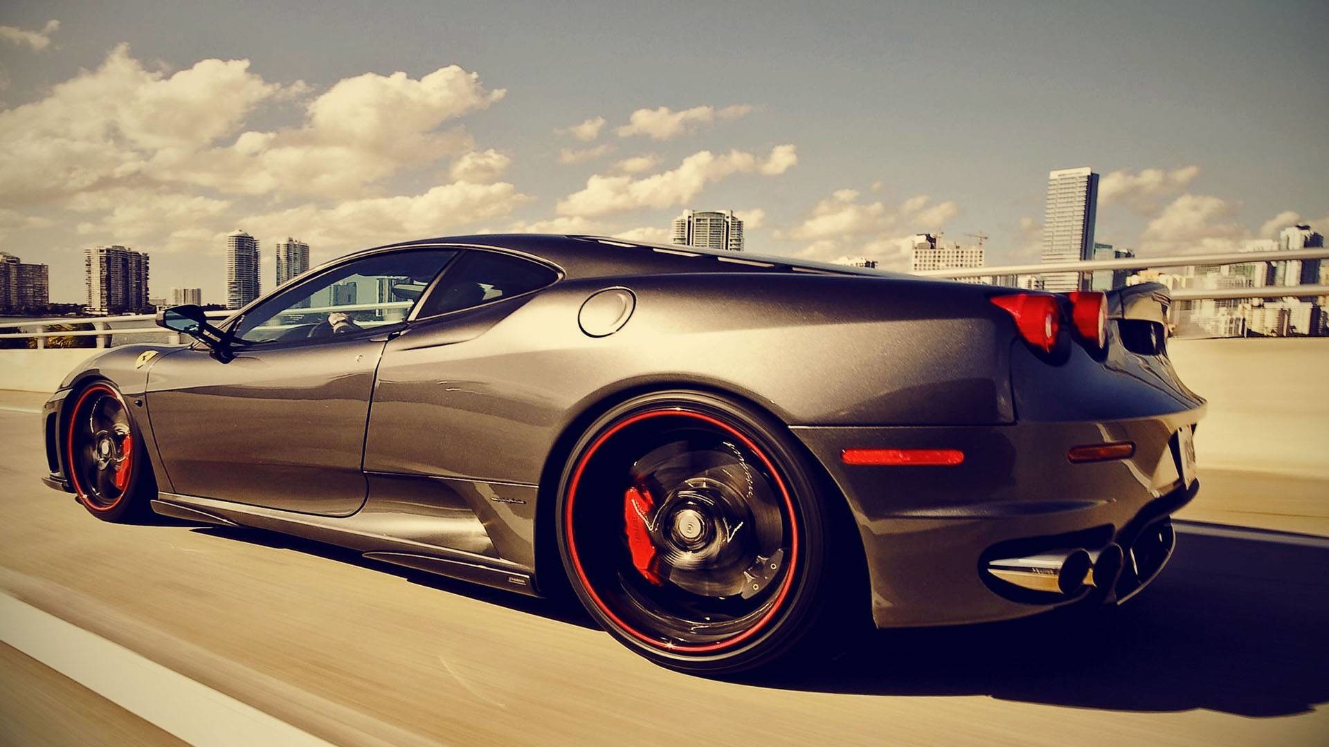Ferrari F430, Grigio, Cerchi neri, 1920x1080, sfondo per PC