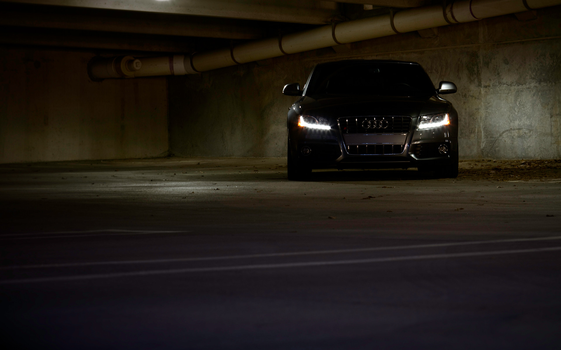 Audi, Parcheggio sotterraneo, Buio, 1920x1200, sfondo per PC