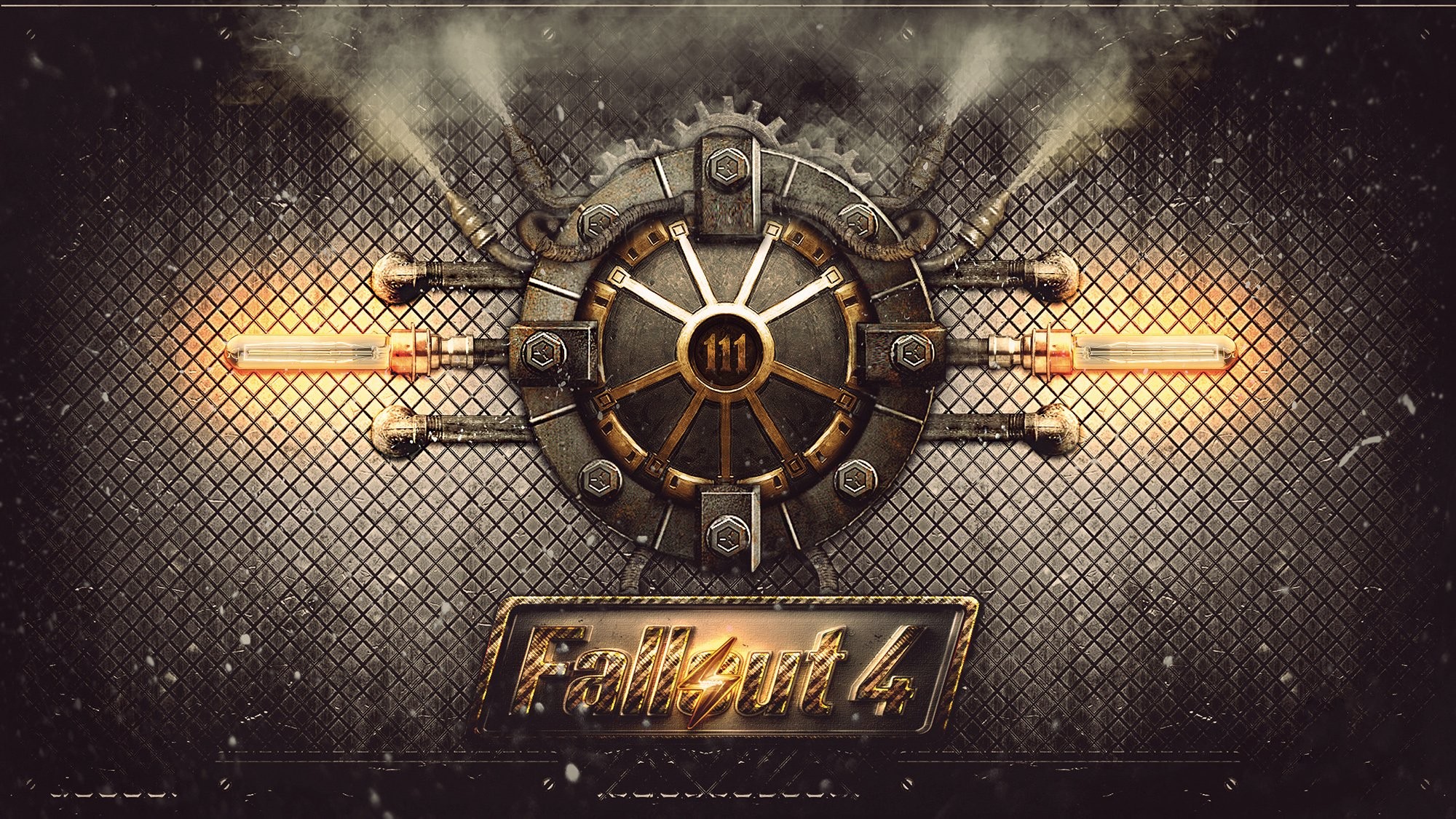 Fallout 4, Porta del Vault 111, Logo, Ingranaggio, Full HD, wallpaper per PC