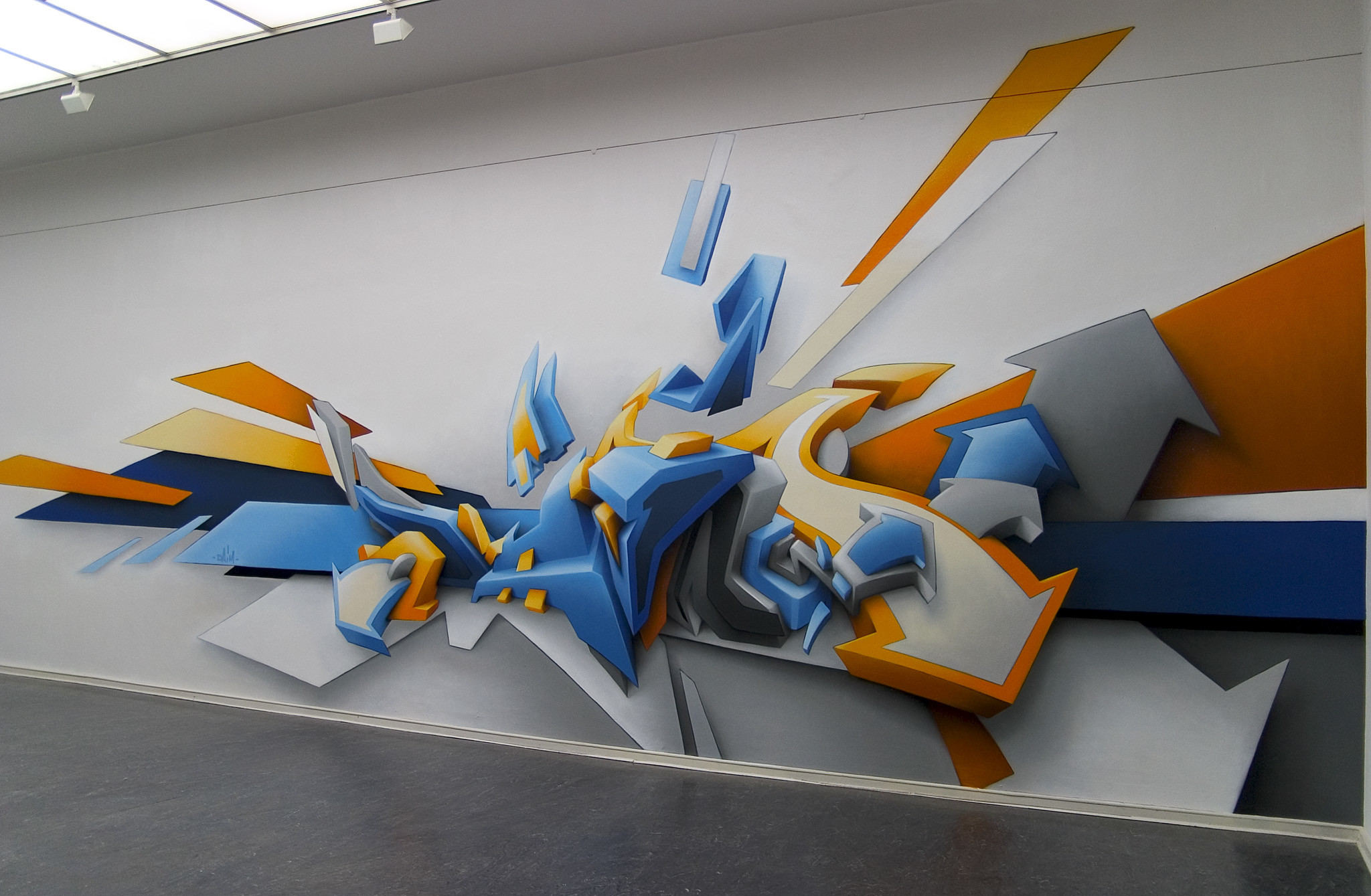 Graffiti 3D, Anamorfosi, Galleria, Daim, Full HD, sfondo Windows 11