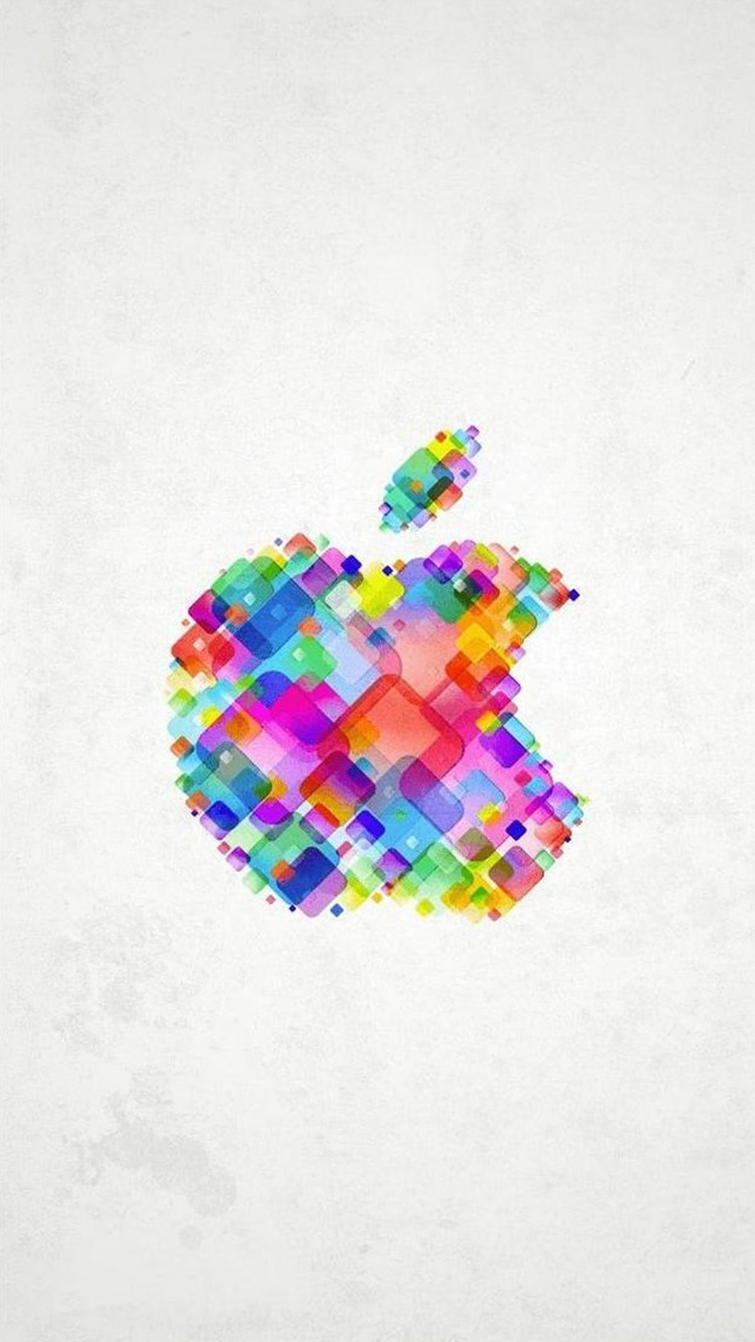 Logo Apple, Mosaico colorato, Sfondo bianco, 1080x1920, schermata di blocco iPhone