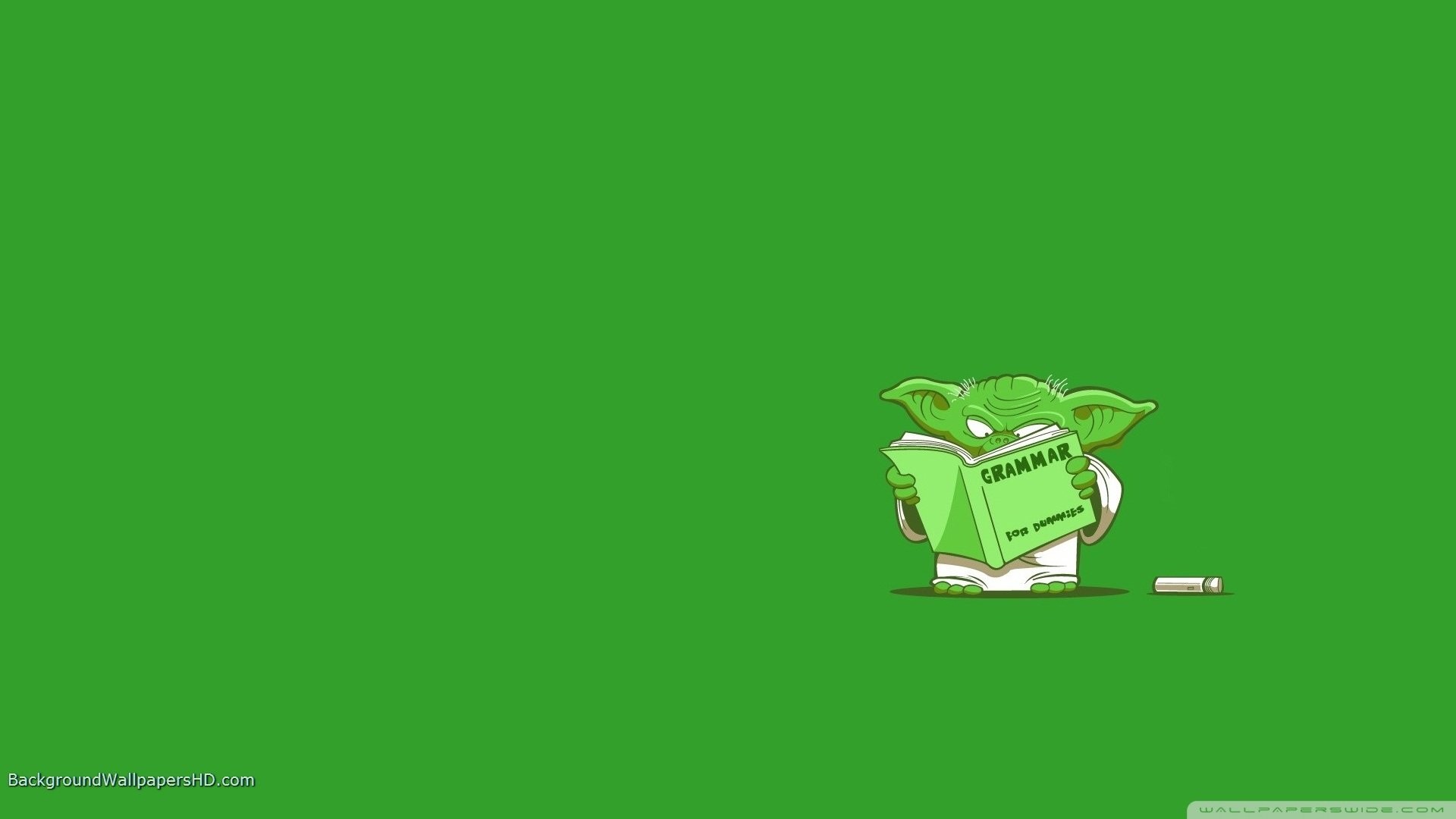 Yoda, Libro, Illustrazione, Verde, 1920x1080, immagine di sfondo
