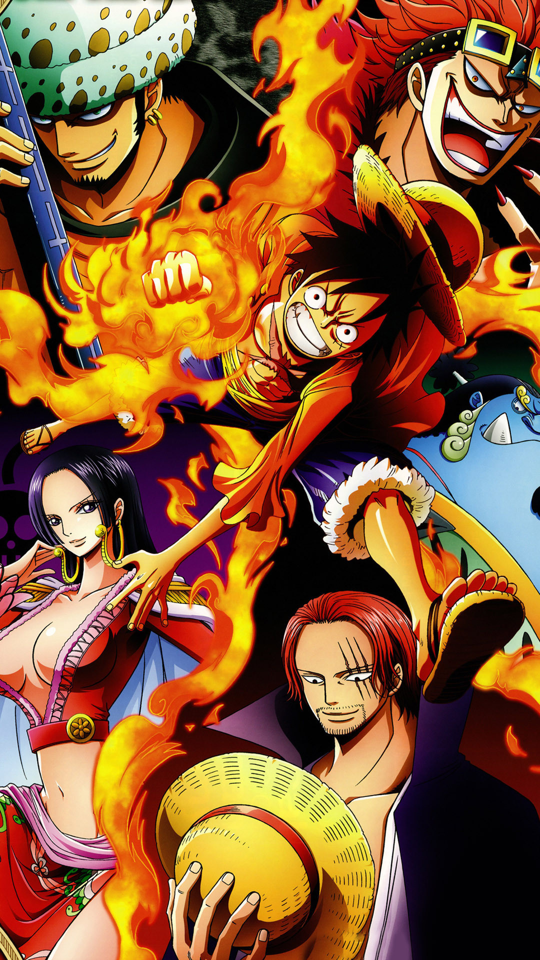 Monkey D. Rufy, Portgas D. Ace, Shanks, Boa Hancock, One Piece, Full HD, sfondo per iPhone e Android