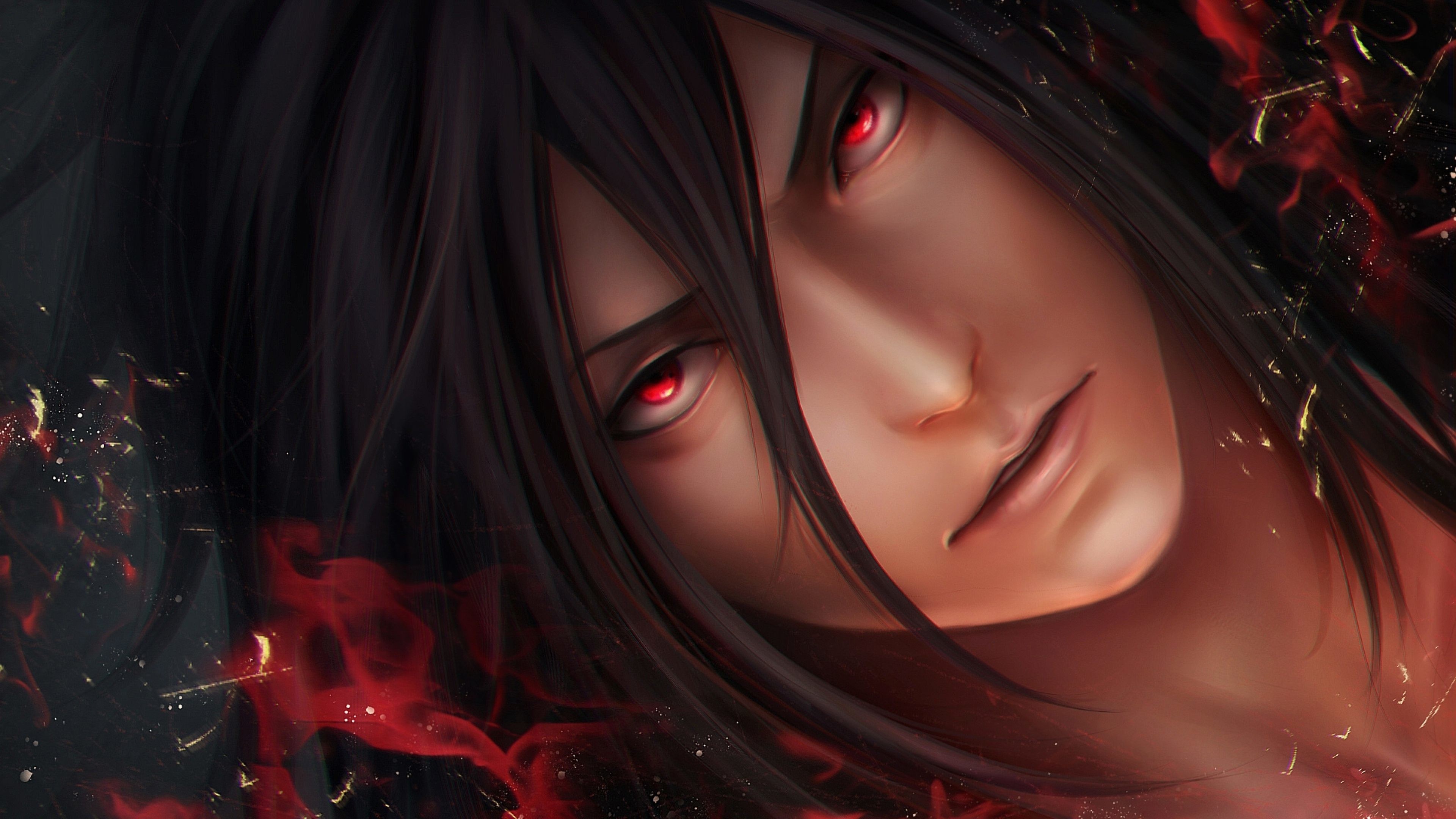 Madara Uchiha, Sharingan, Naruto, Primo piano, 4K, sfondo Windows 11