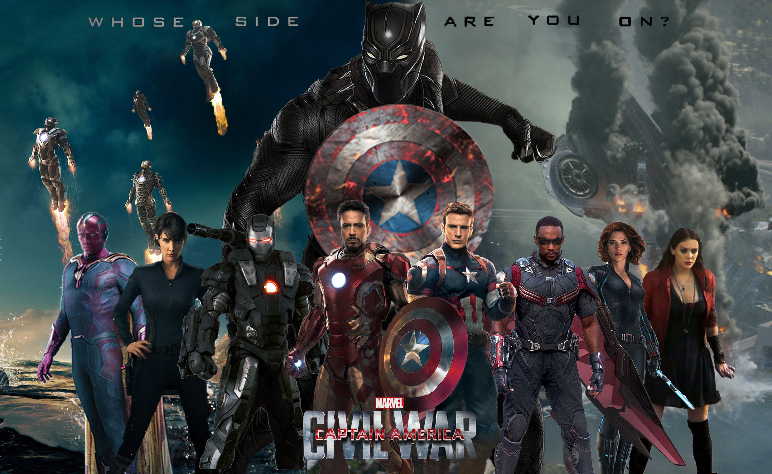 Black Panther, Iron Man, Captain America, Visione, Scarlet Witch, Captain America: Civil War, wallpaper desktop