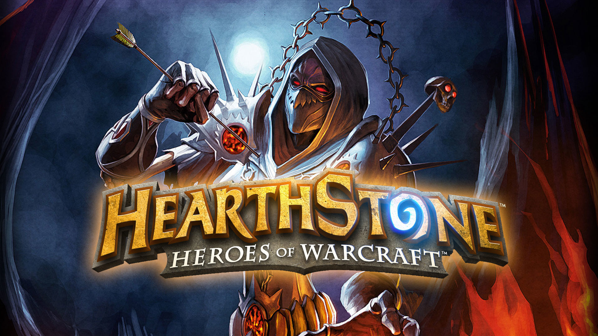Hearthstone: Heroes of Warcraft, Logo Hearthstone, Assassino, Luna, Notte, sfondo desktop 1920x1080