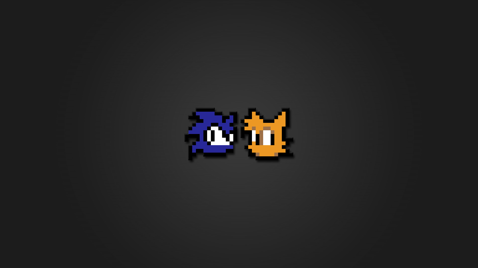 Sonic, Tails, Sonic the Hedgehog, Pixel art, Sfondo grigio, 1920x1080, wallpaper desktop