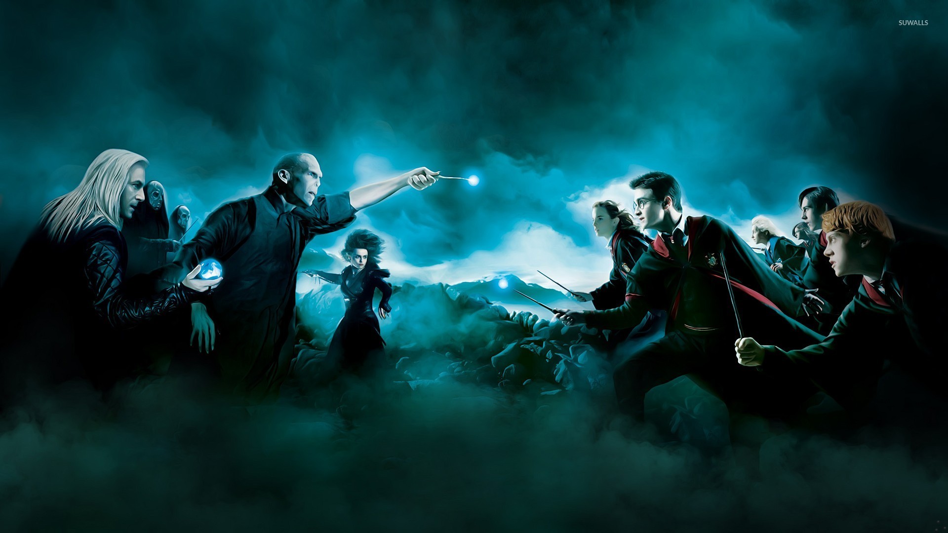 Harry Potter e i Doni della Morte, Lord Voldemort, Harry Potter, Duello, sfondo Full HD per portatile