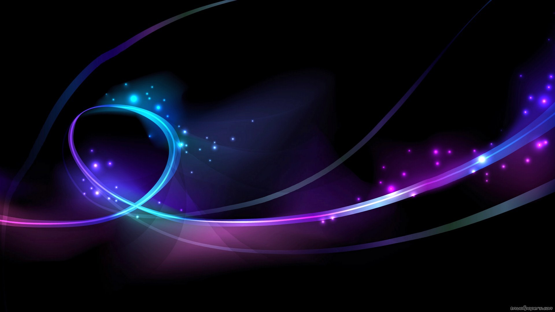 Scie luminose, Viola, Blu, Sfondo nero, Full HD, wallpaper per portatile
