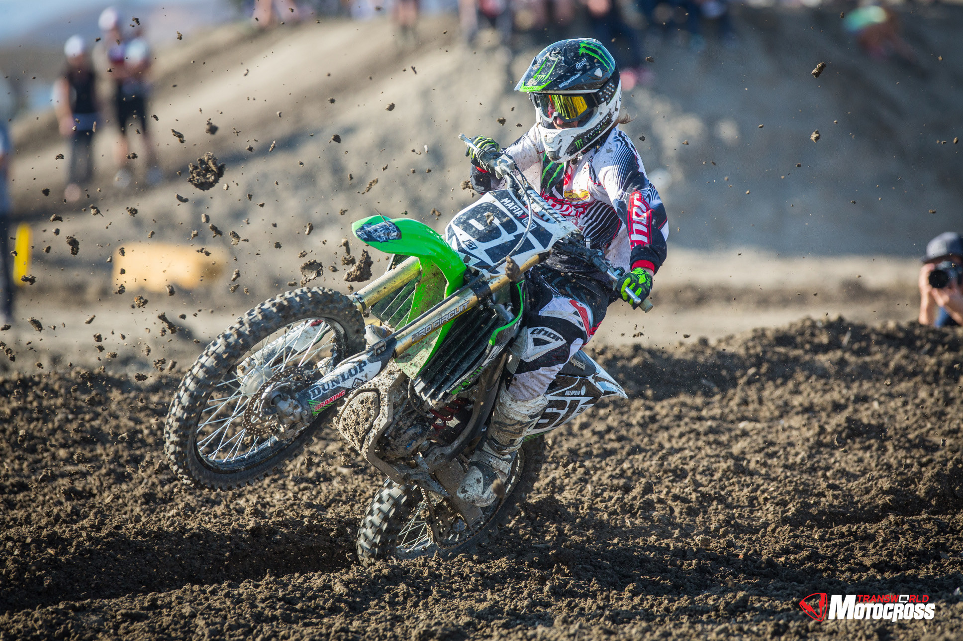 Kawasaki, Motocross, Impennata, Terra, Full HD, wallpaper per portatile