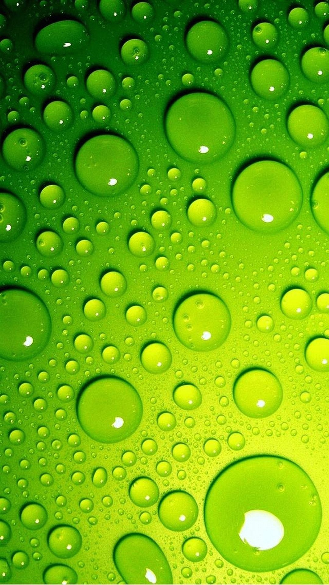 Gocce d'acqua, Verde lime, Macro, sfondo Full HD per smartphone
