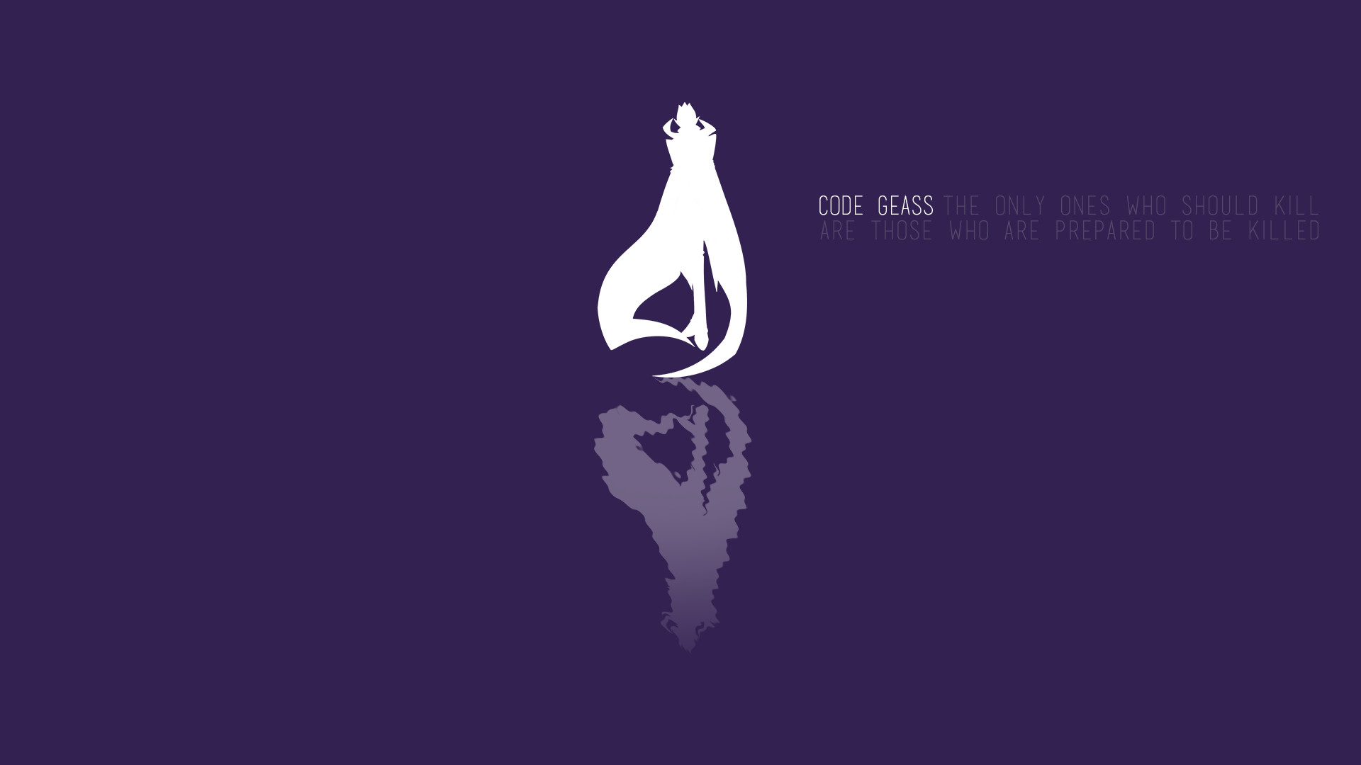 Code Geass, Minimalista, Viola, Silhouette, Full HD, sfondo per portatile