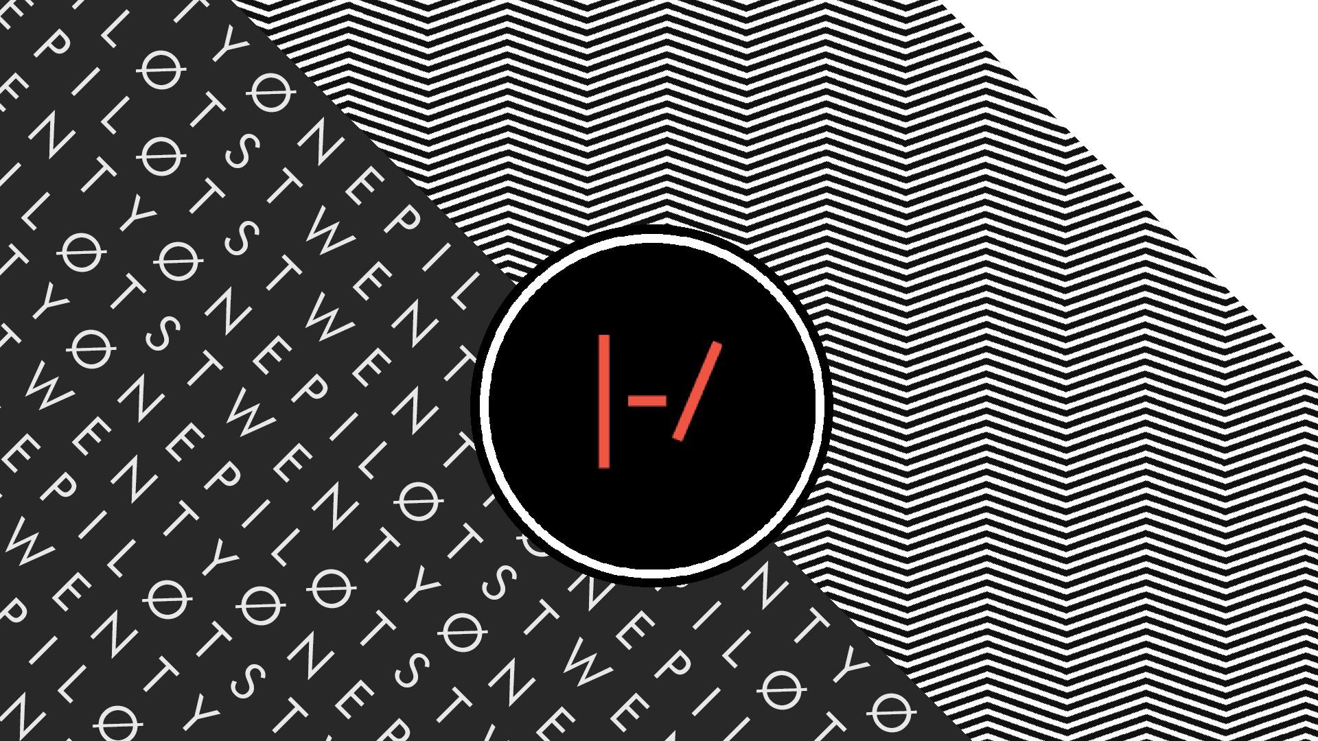 Twenty One Pilots, Logo, Pattern, Bianco e nero, 1920x1080, immagine di sfondo
