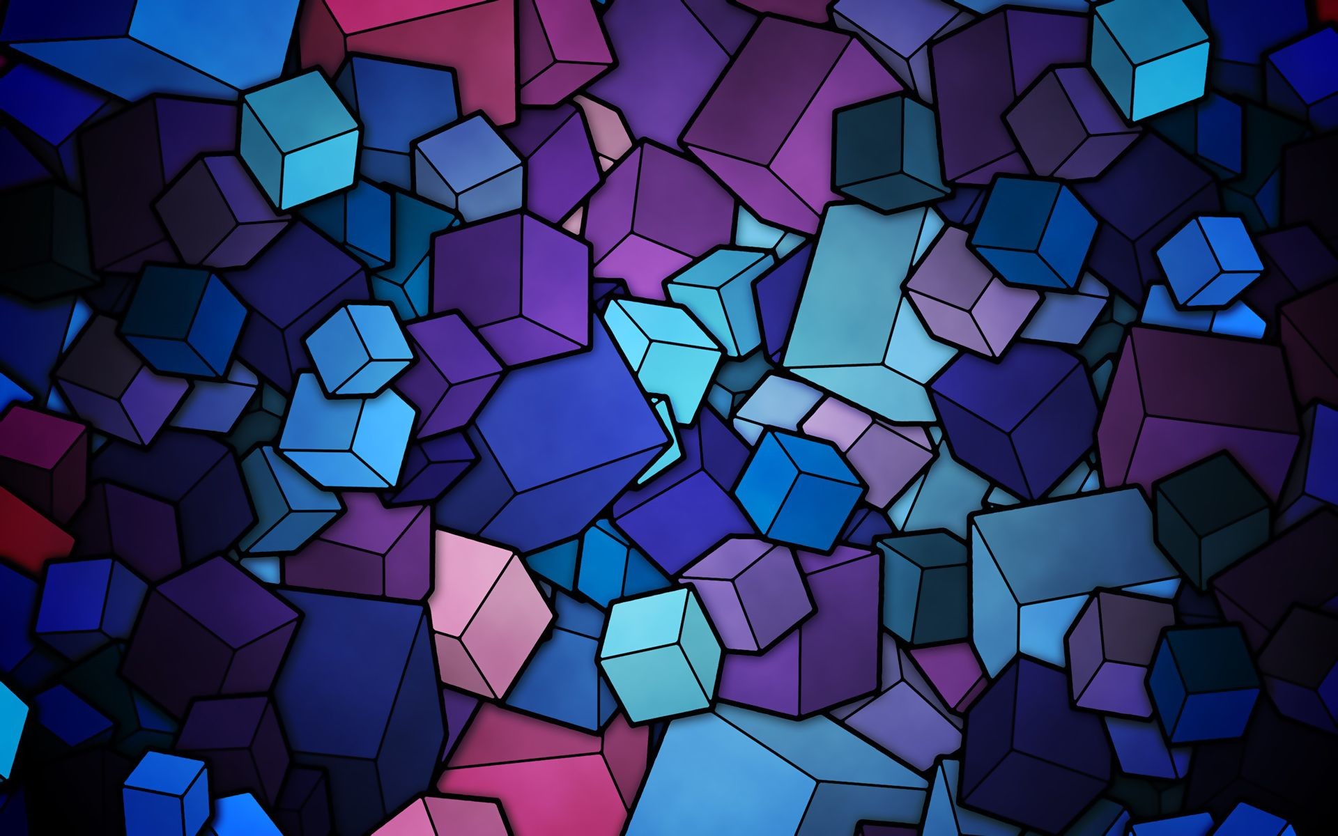 Cubi, Mosaico, Blu e viola, 1920x1200, sfondo MacBook Pro