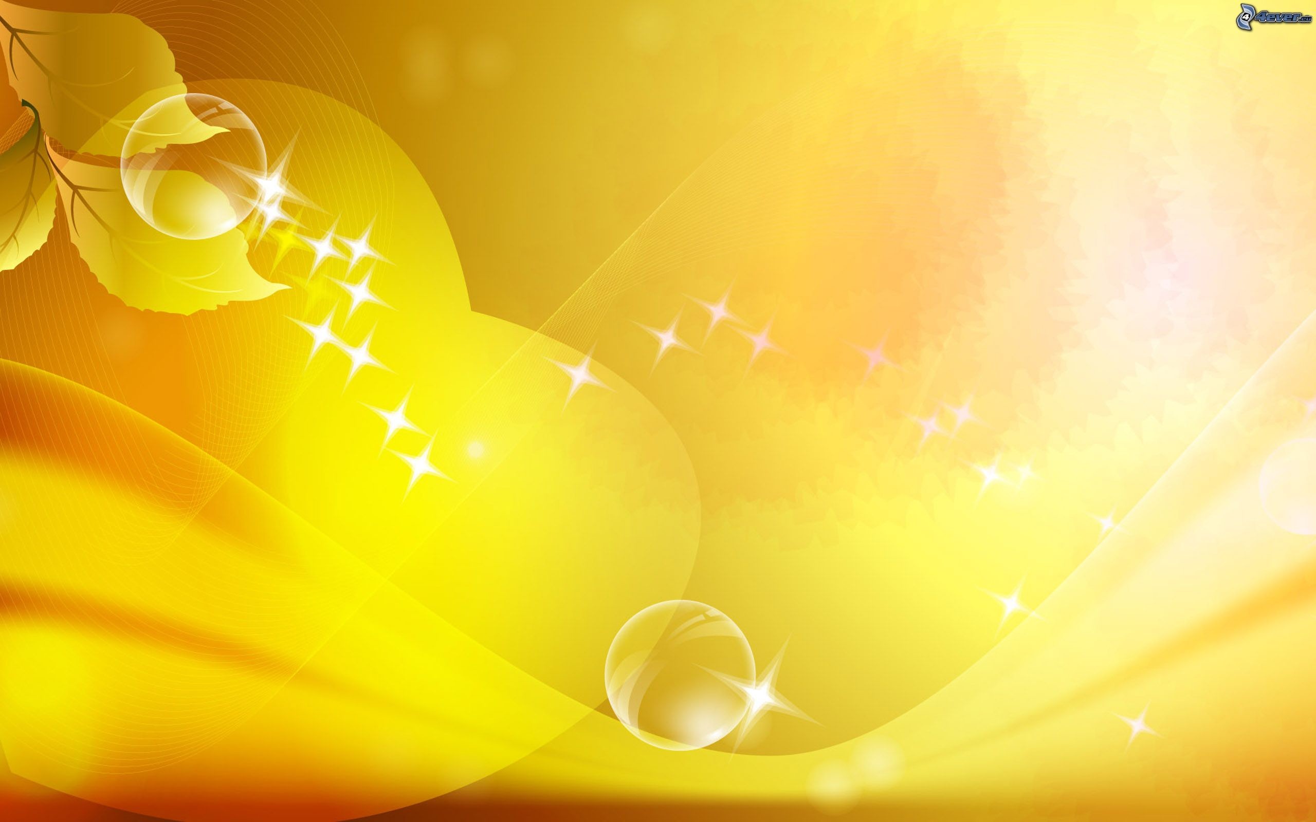 Astratto, Bolle, Stelline, Giallo, 2K, wallpaper per PC