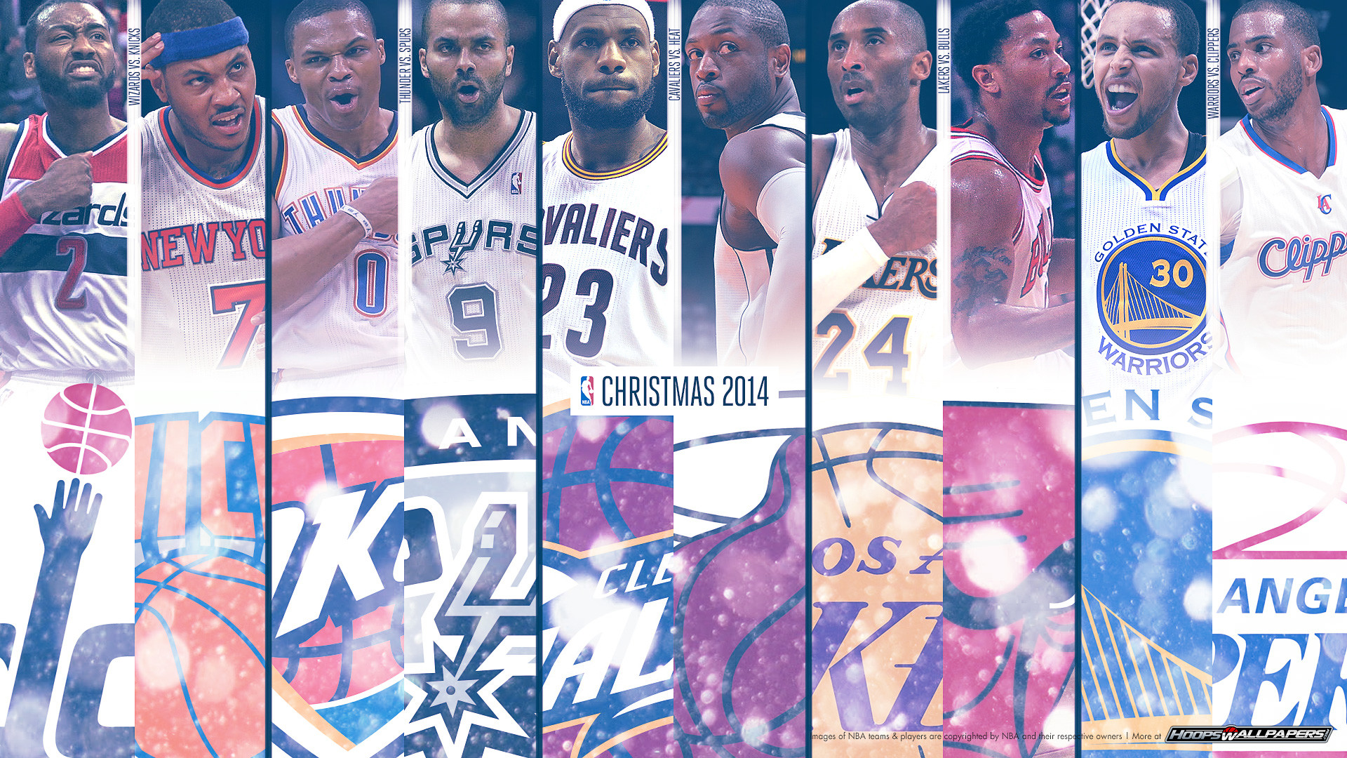 NBA Christmas 2014, LeBron James, Kobe Bryant, Stephen Curry, Carmelo Anthony, Maglie, sfondo desktop
