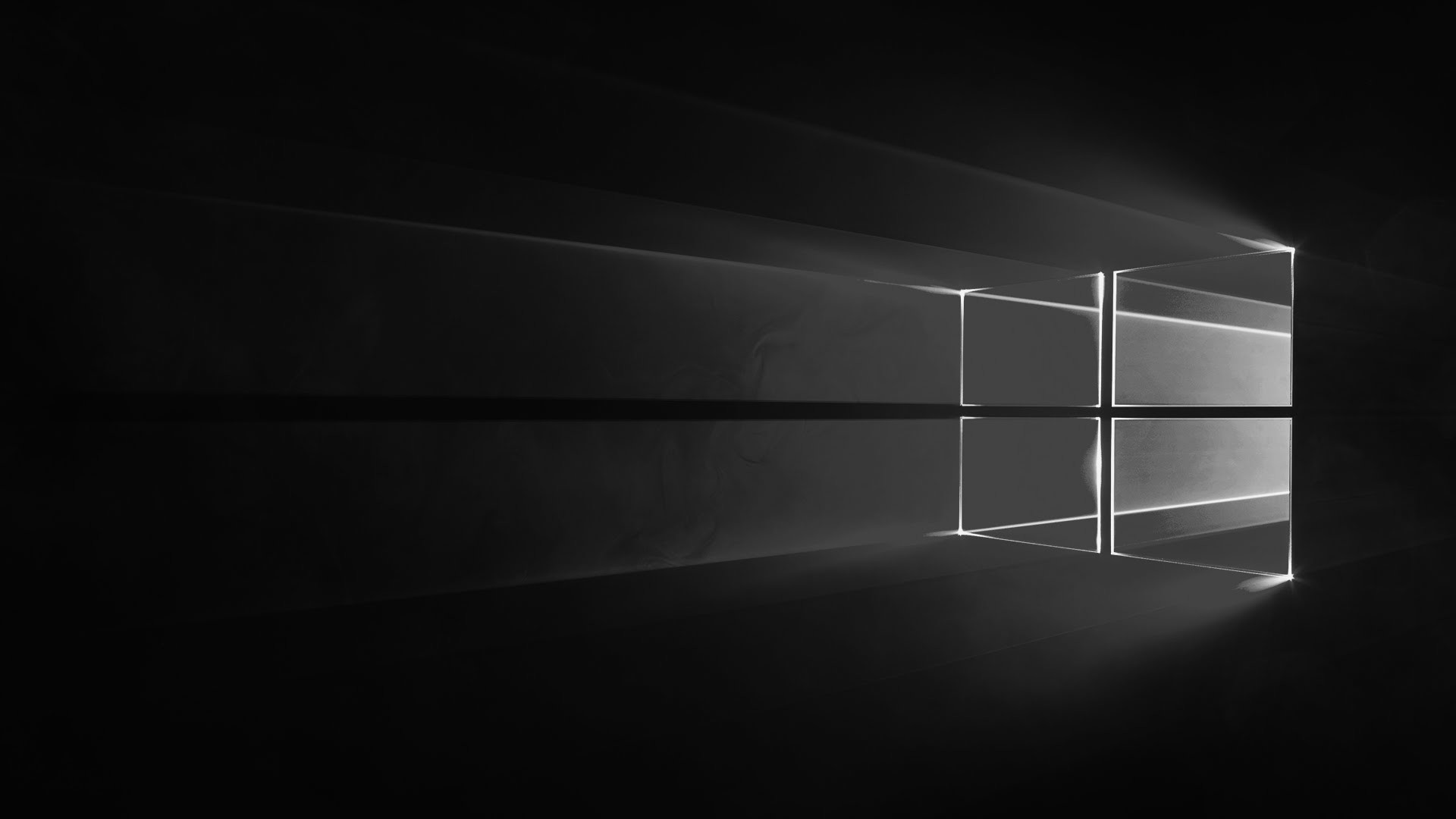 Windows 10, Logo Windows, Hero, Bianco e nero, Full HD, sfondo per PC
