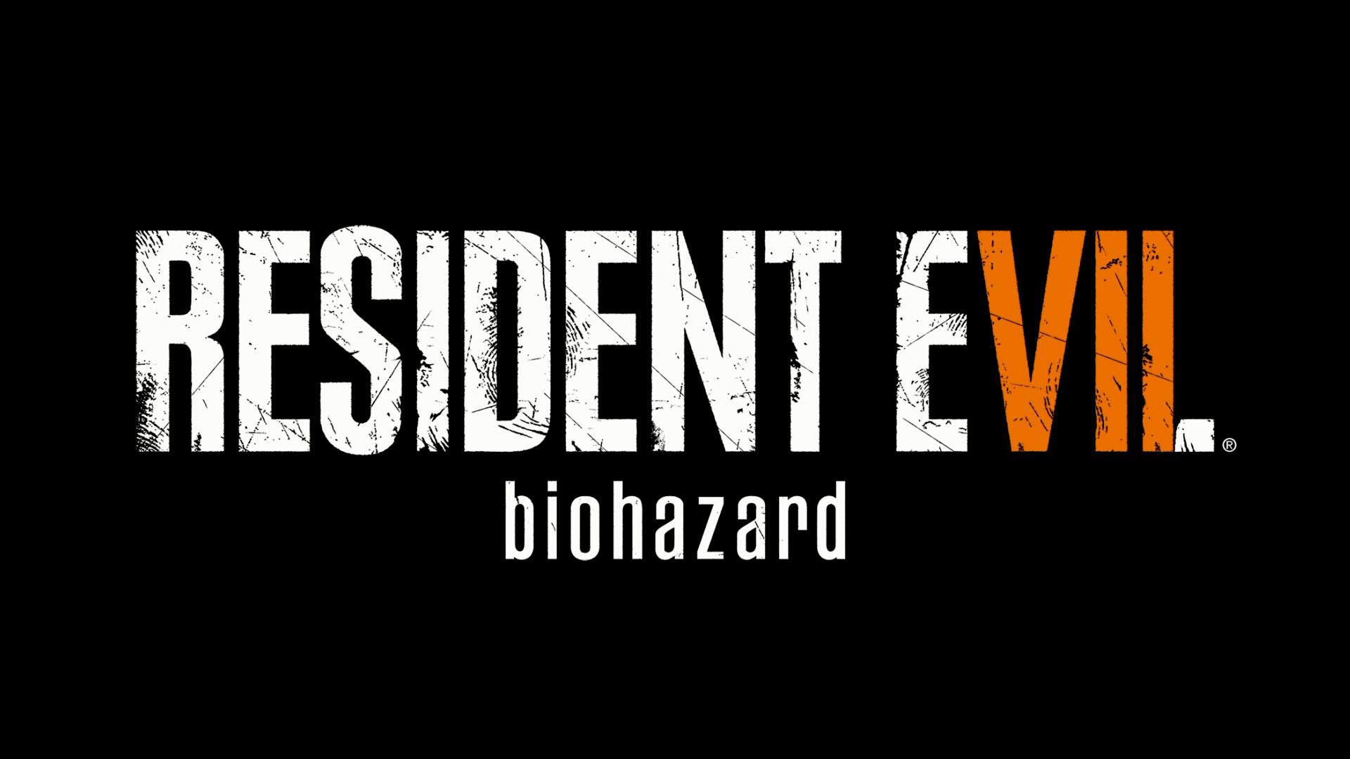 Resident Evil 7: Biohazard, Logo, Sfondo nero, Biohazard, Full HD, wallpaper per computer