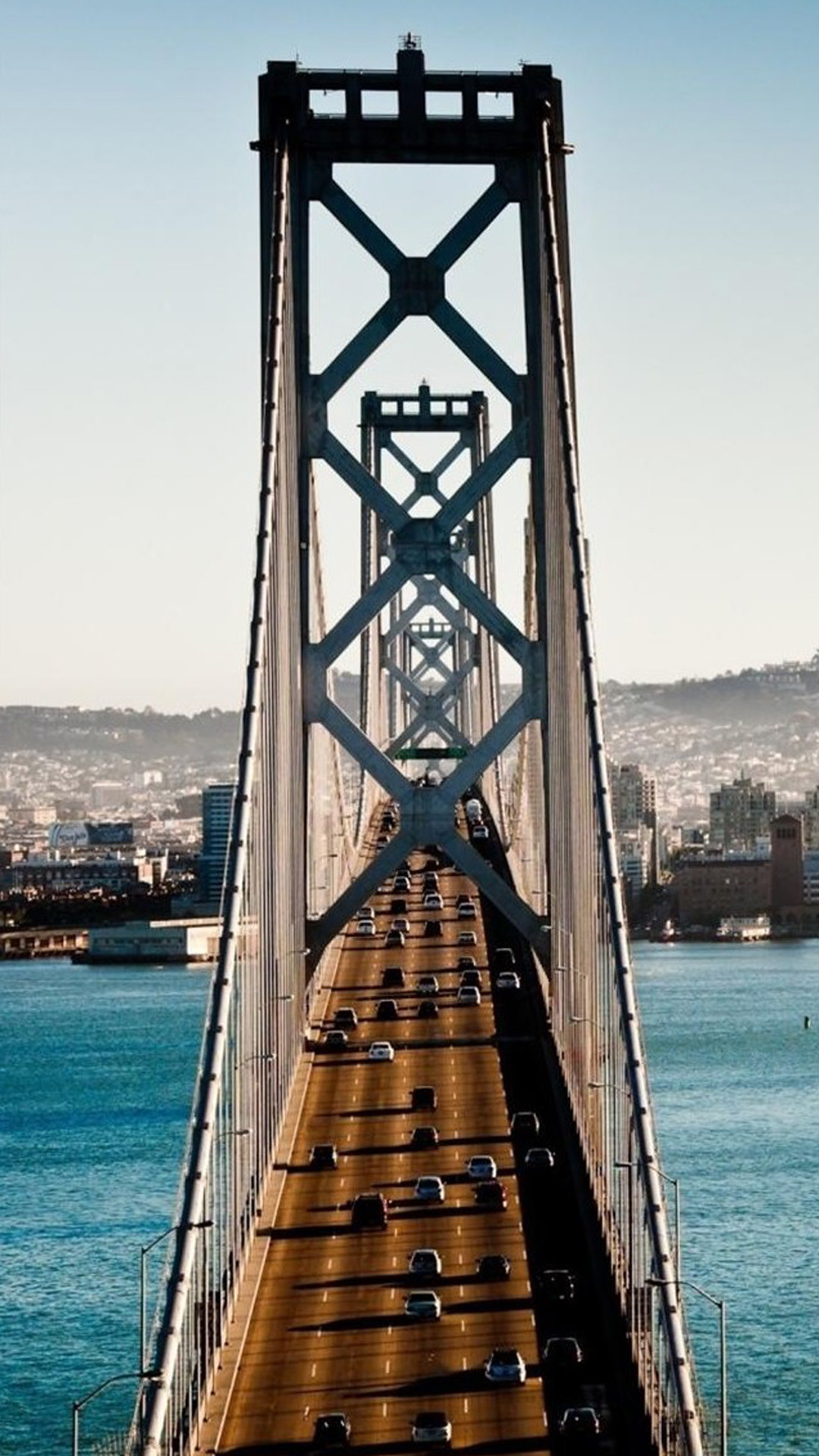 San Francisco-Oakland Bay Bridge, San Francisco, Ponte, Prospettiva, sfondo cellulare Android