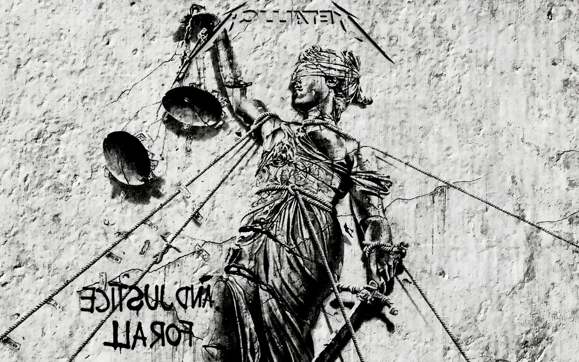 Metallica, ...And Justice for All, Dea della Giustizia, Bianco e nero, sfondo 16:10 Full HD