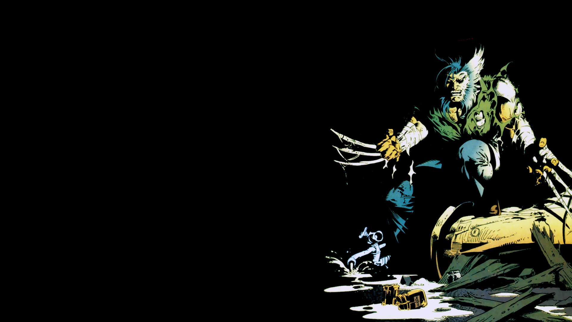 Wolverine, Marvel Comics, Artigli, Sfondo nero, 1920x1080, wallpaper desktop