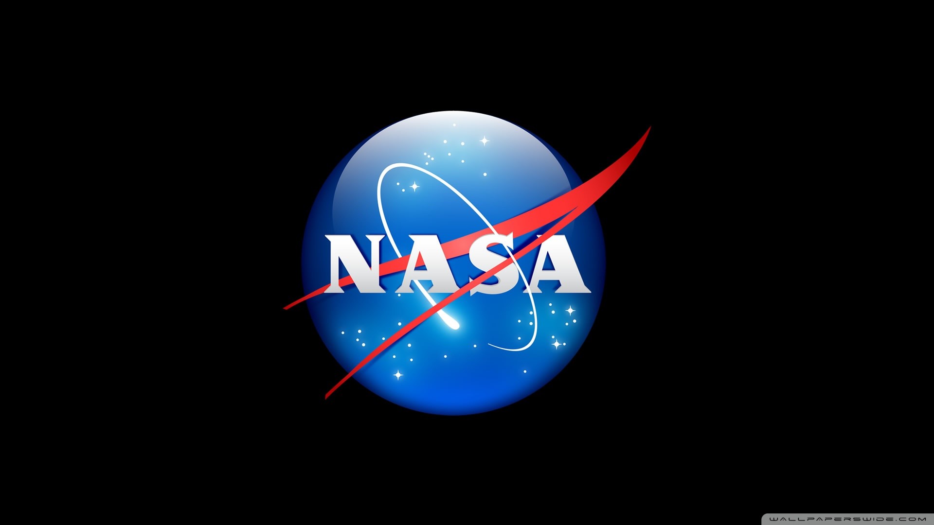 NASA, Logo NASA, Meatball, Sfondo nero, 16:9 Full HD, wallpaper widescreen