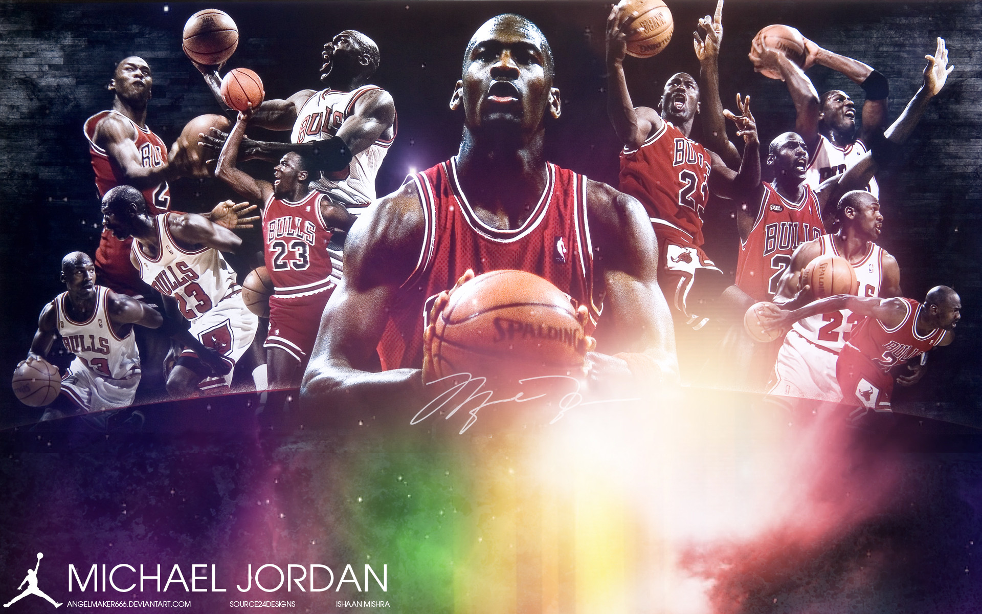Michael Jordan, Chicago Bulls, Collage, Autografo, 1920x1200, sfondo MacBook Pro