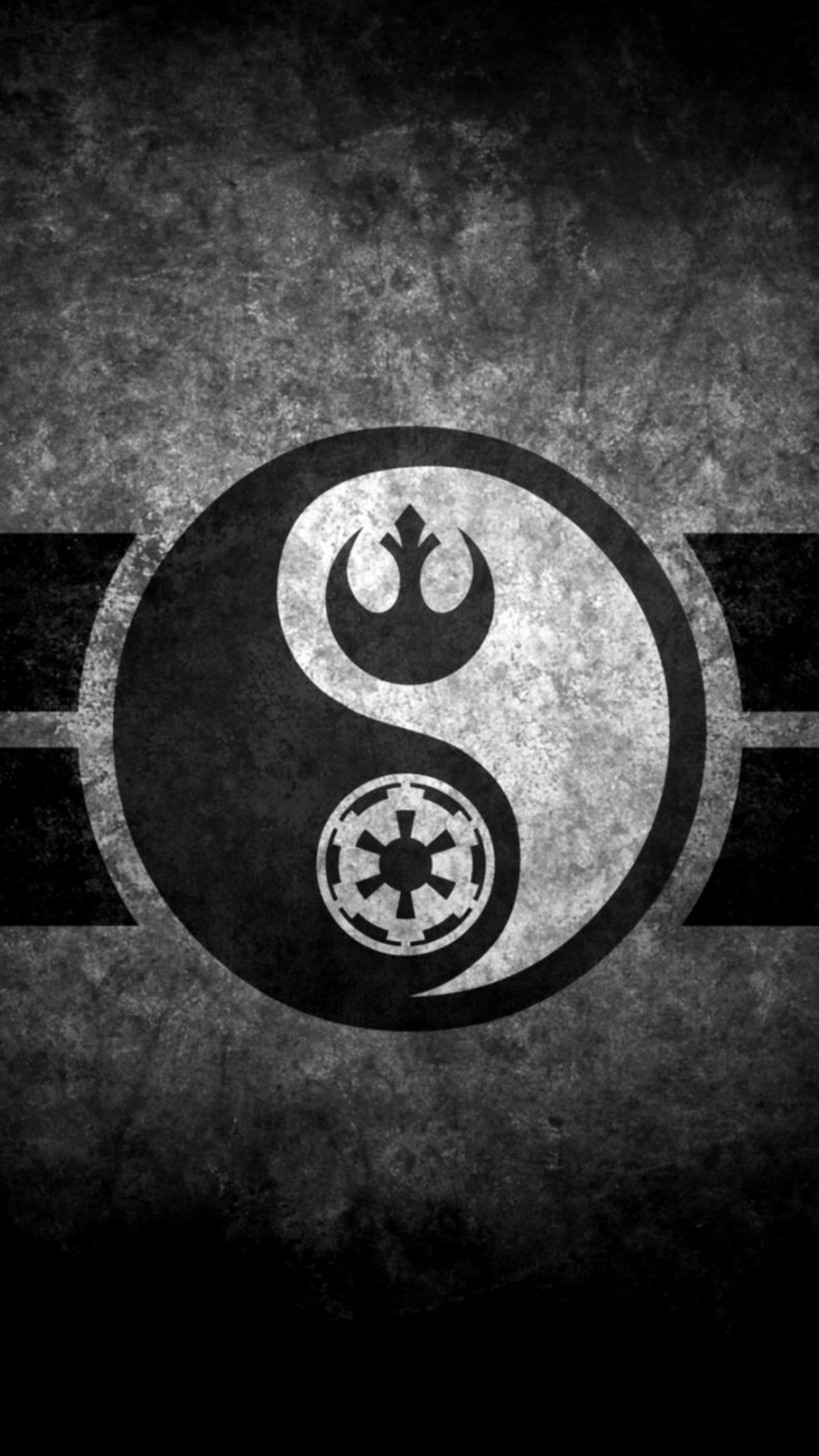 Yin e yang, Star Wars, Alleanza Ribelle, Impero Galattico, sfondo per iPhone e Android