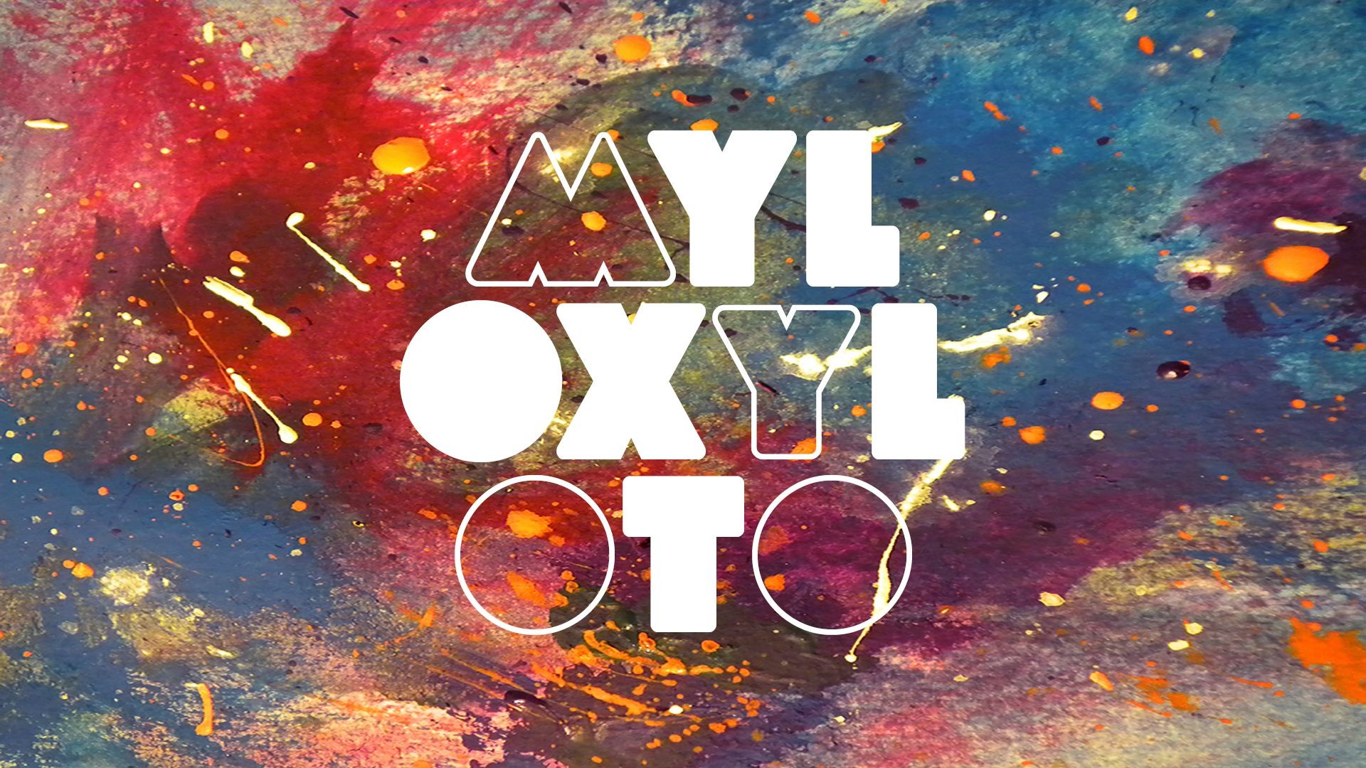 Mylo Xyloto, Coldplay, Tipografia, Schizzi di colore, 1920x1080, sfondo per PC