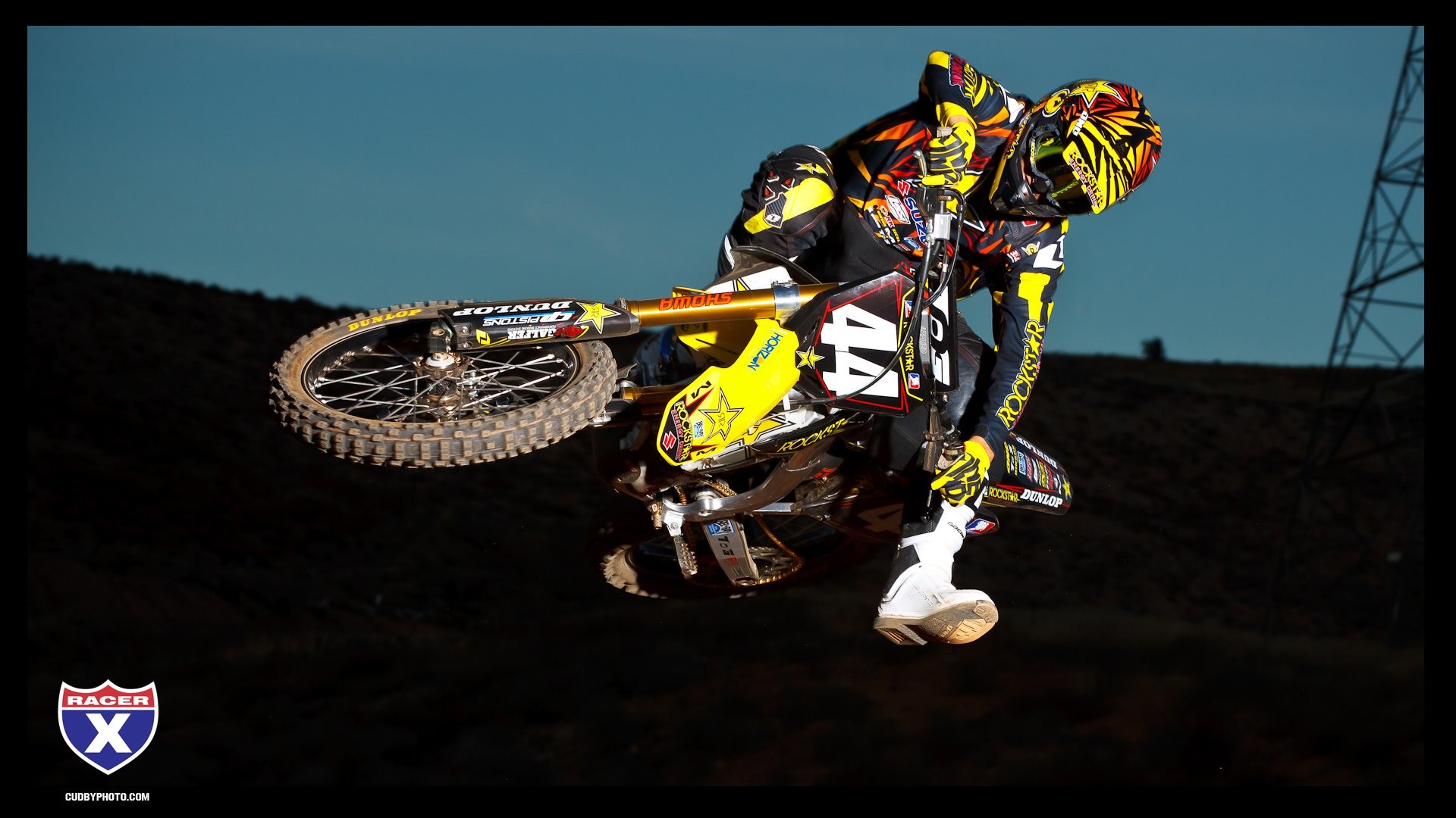 Suzuki RM-Z, Motocross, Curva, Notte, Full HD, sfondo per portatile