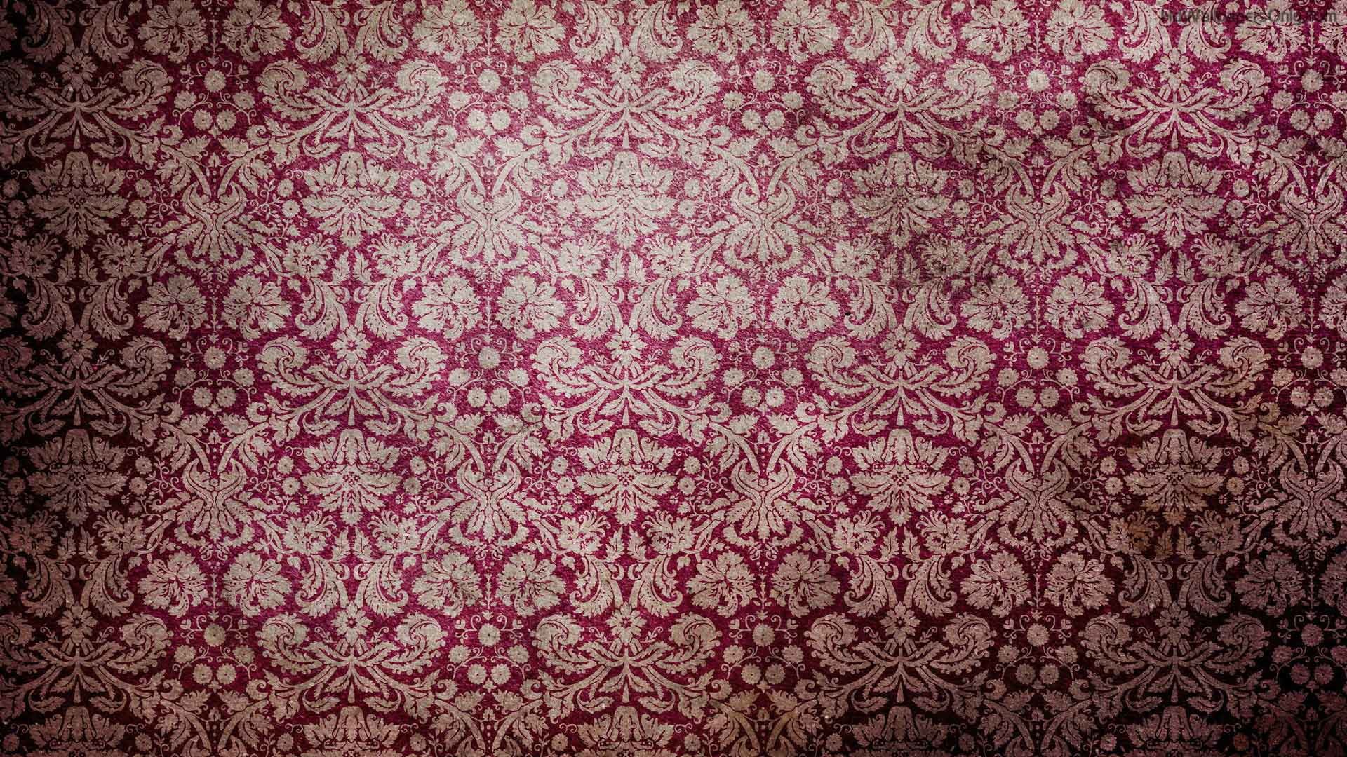 Damascato, Bordeaux, Motivo floreale, Texture, Full HD, wallpaper desktop