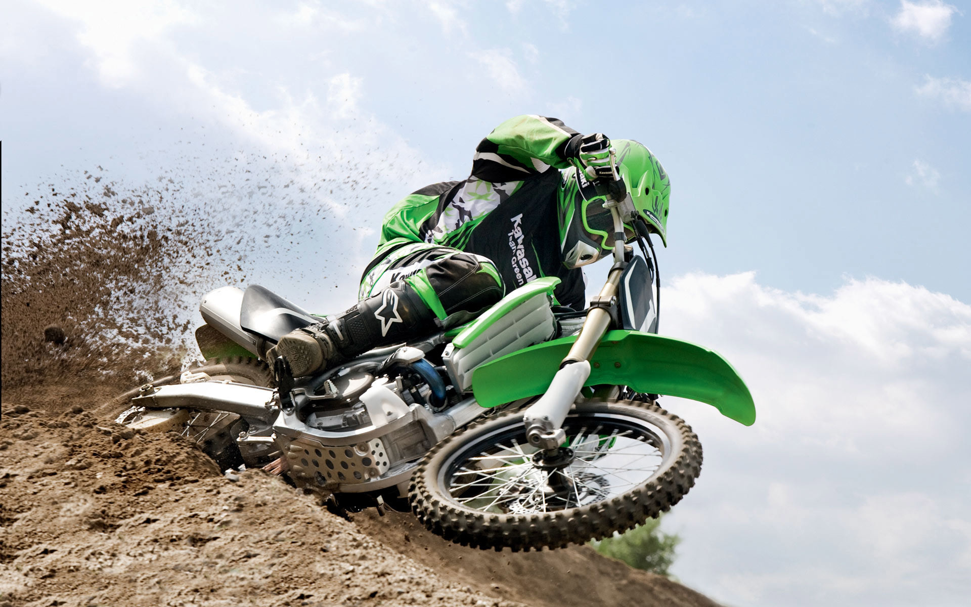 Kawasaki, Motocross, Terra, Cielo, 1920x1200, immagine di sfondo
