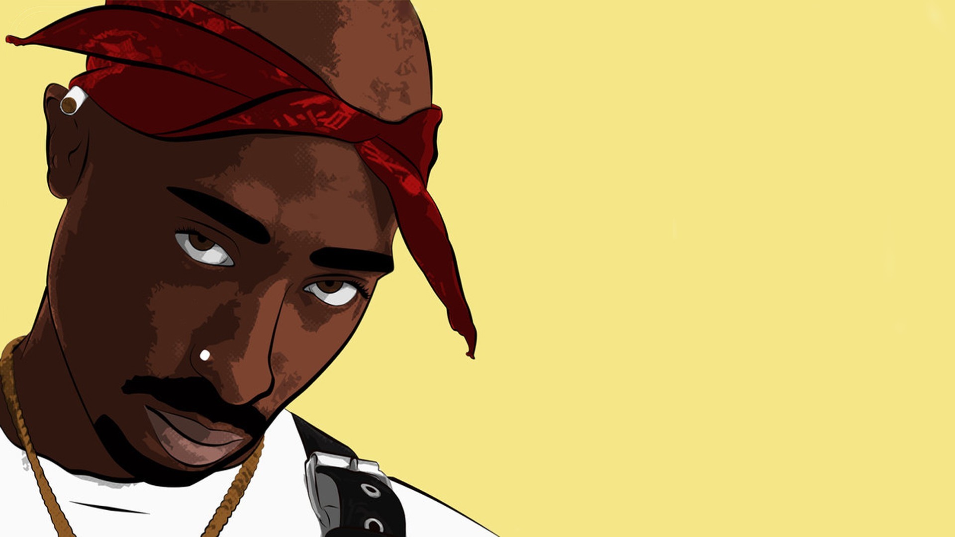 Tupac Shakur, 2Pac, Bandana, Illustrazione, Full HD 1080p, sfondo desktop