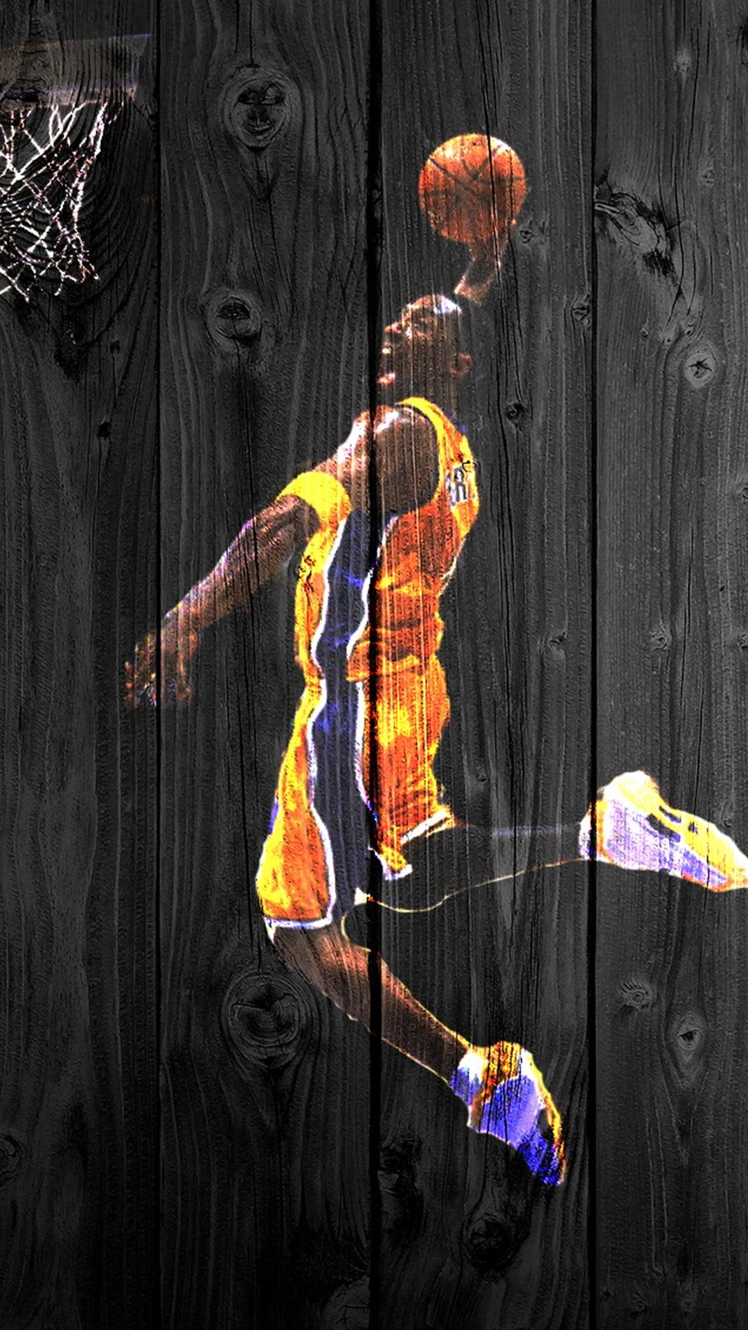 Kobe Bryant, Los Angeles Lakers, Schiacciata, Legno, wallpaper per iPhone e Android