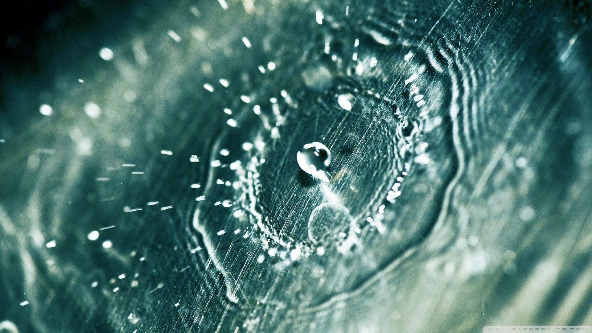 Goccia d'acqua, Increspature, Verde acqua, Macro, sfondo Android