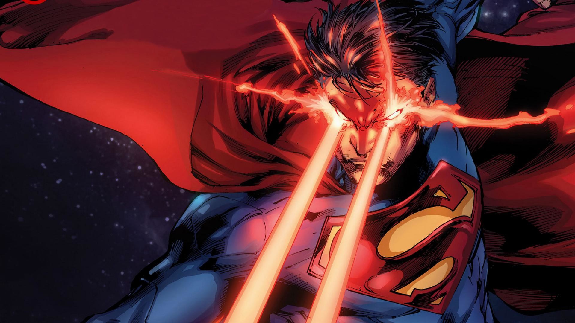 Superman, Vista calorifica, DC Comics, Fumetto, Raggi laser, 16:9 Full HD, sfondo widescreen