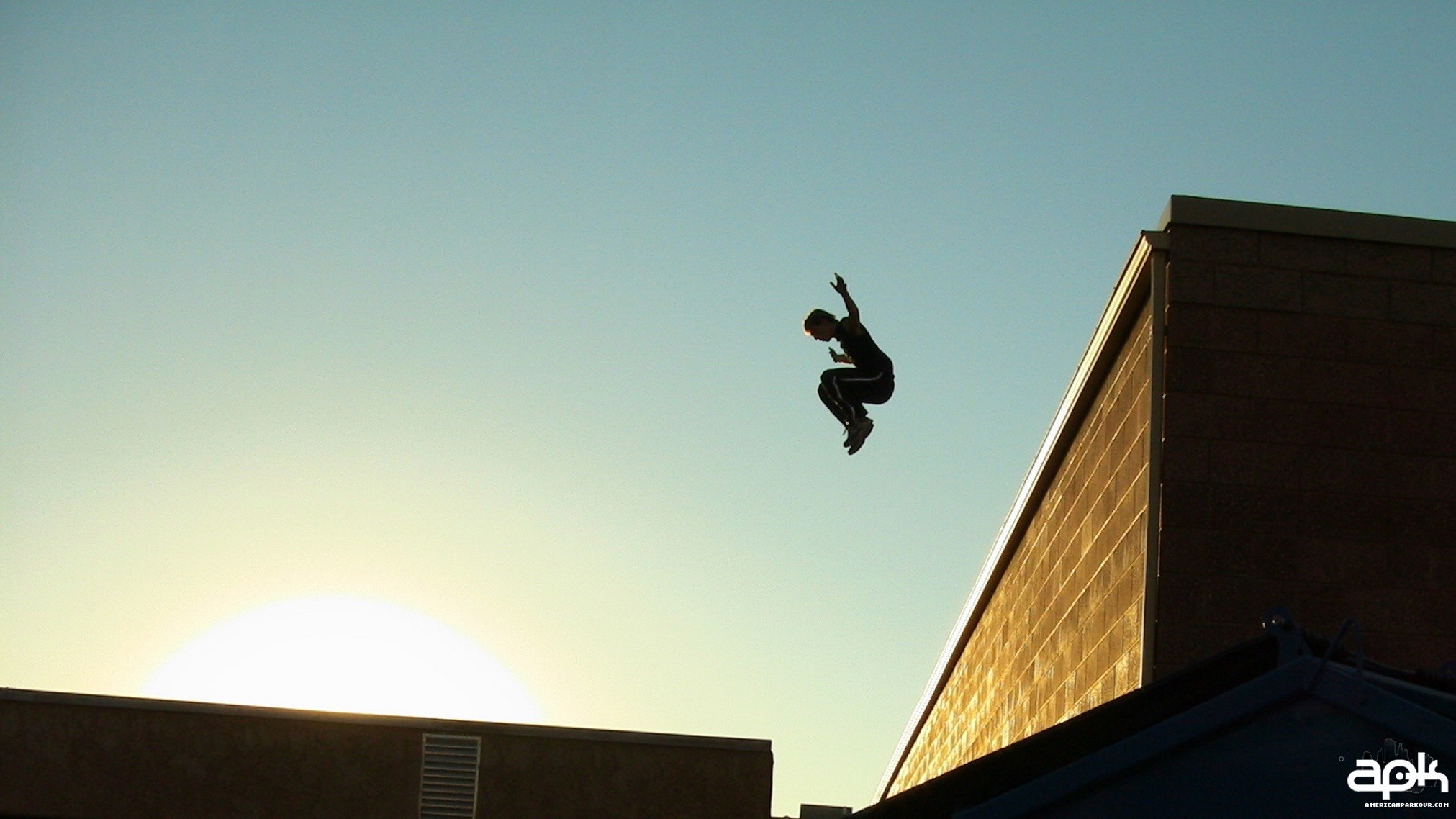 Parkour, Salto, Tetto, Controluce, Full HD, wallpaper per PC