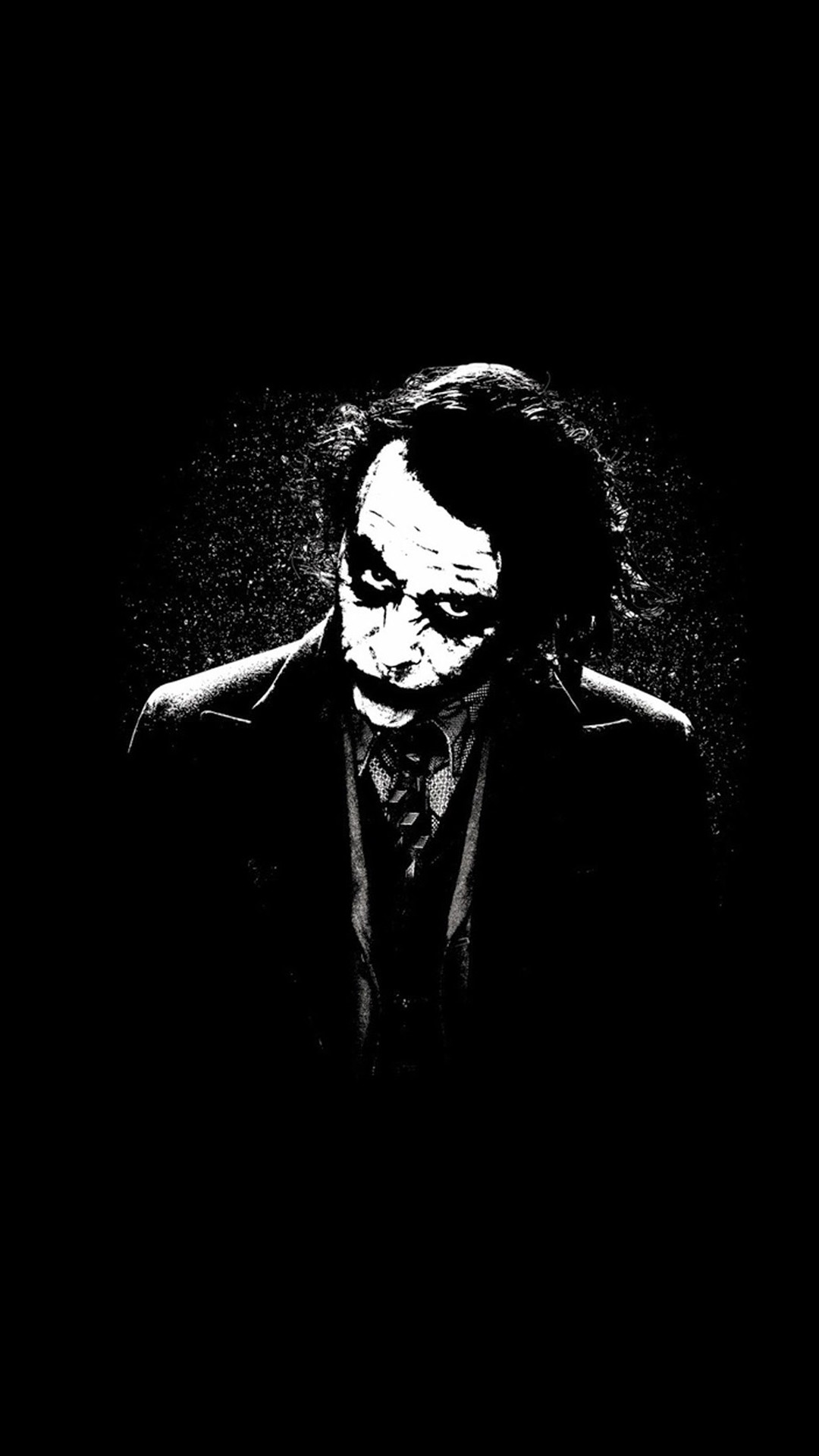 Joker, Heath Ledger, Il cavaliere oscuro, DC Comics, Bianco e nero, sfondo iPhone 6S