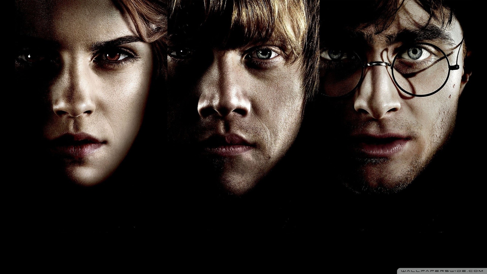 Hermione Granger, Ron Weasley, Harry Potter, Emma Watson, Rupert Grint, Daniel Radcliffe, immagine di sfondo