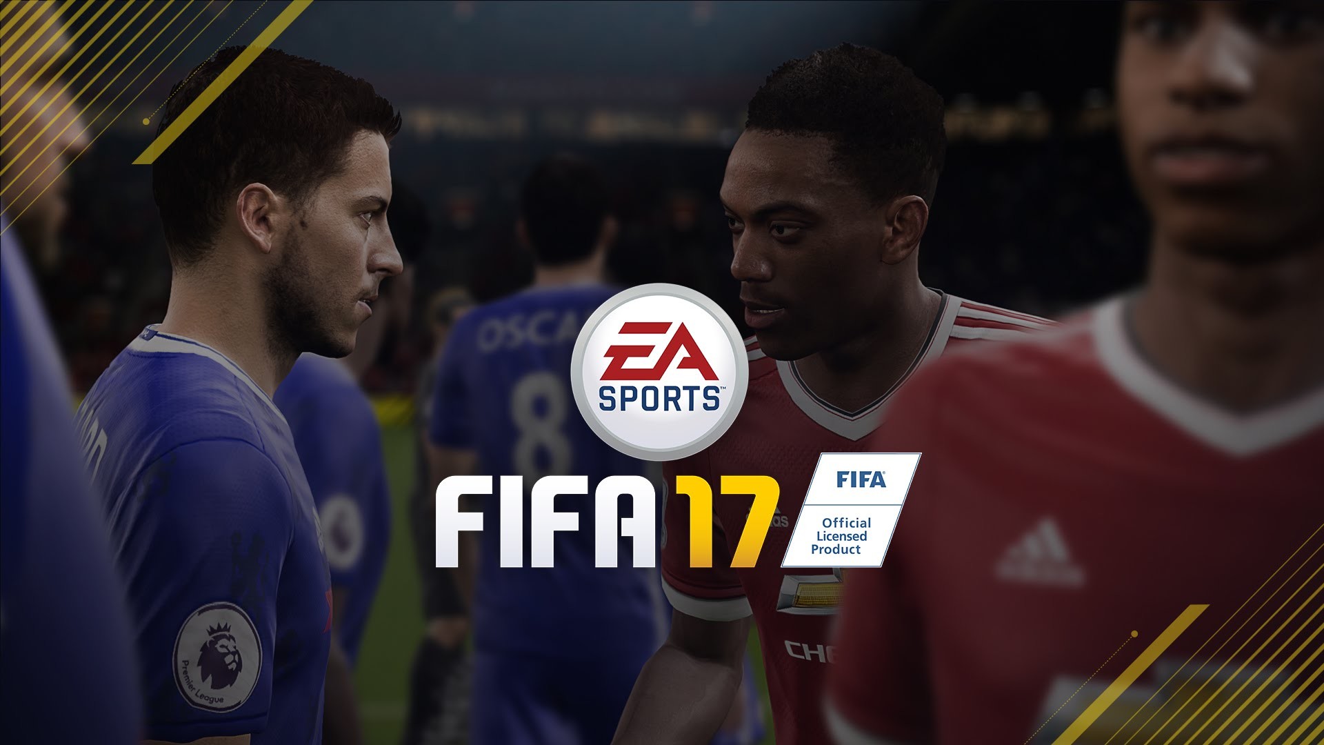 Eden Hazard, Anthony Martial, FIFA 17, EA Sports, Logo, Full HD, sfondo per portatile
