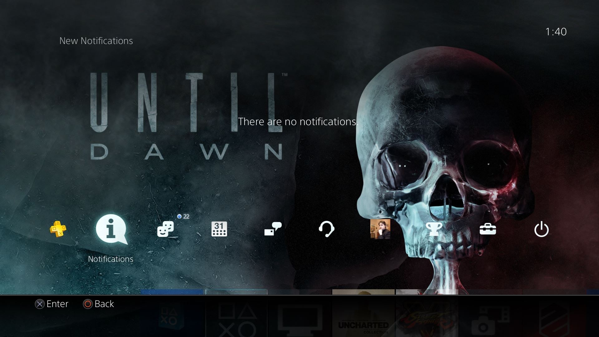 Until Dawn, Tema PS4, Teschio, Logo, Interfaccia, 16:9 Full HD, sfondo widescreen