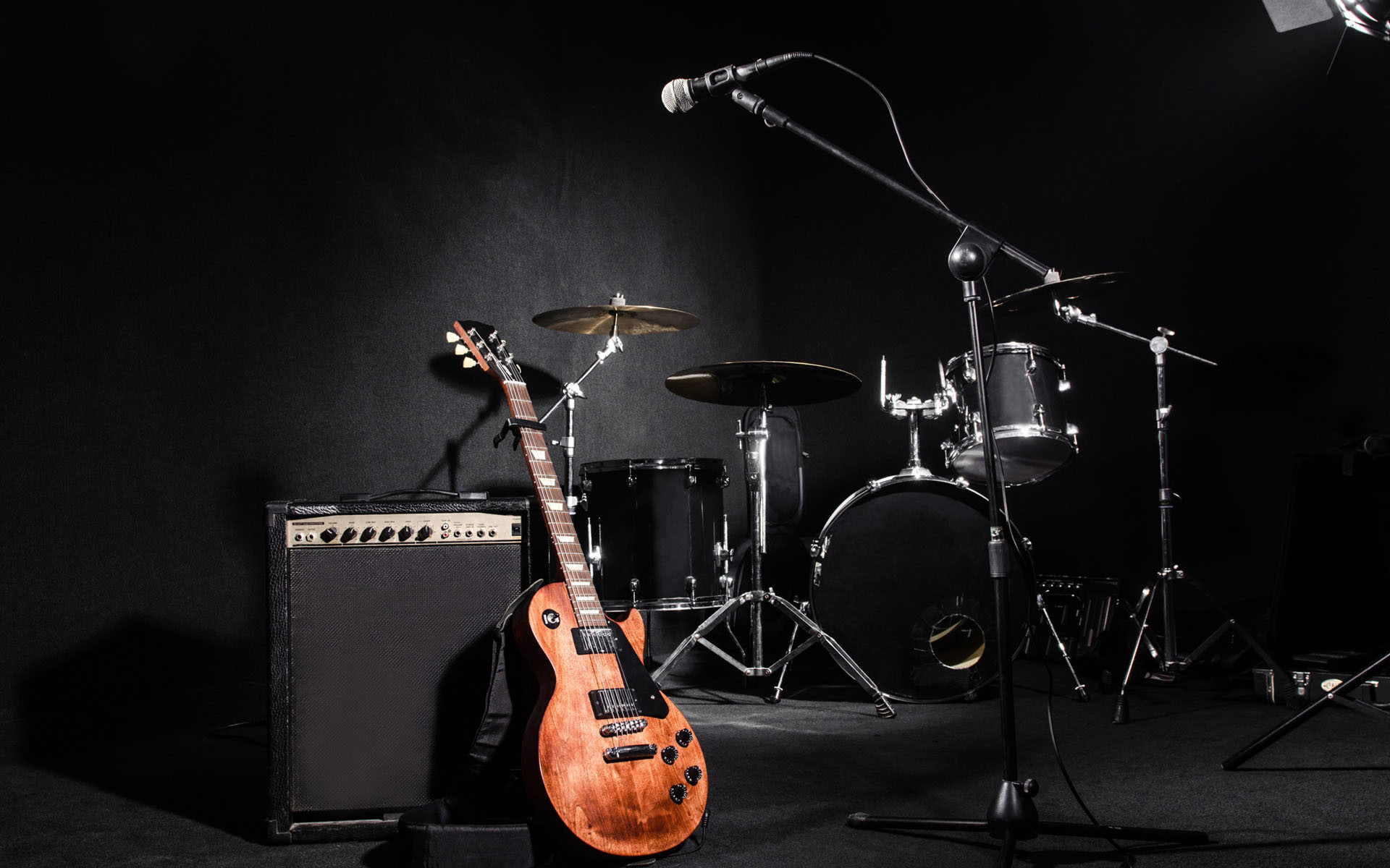 Gibson Les Paul, Batteria, Amplificatore, Palco, 1920x1200, sfondo per PC