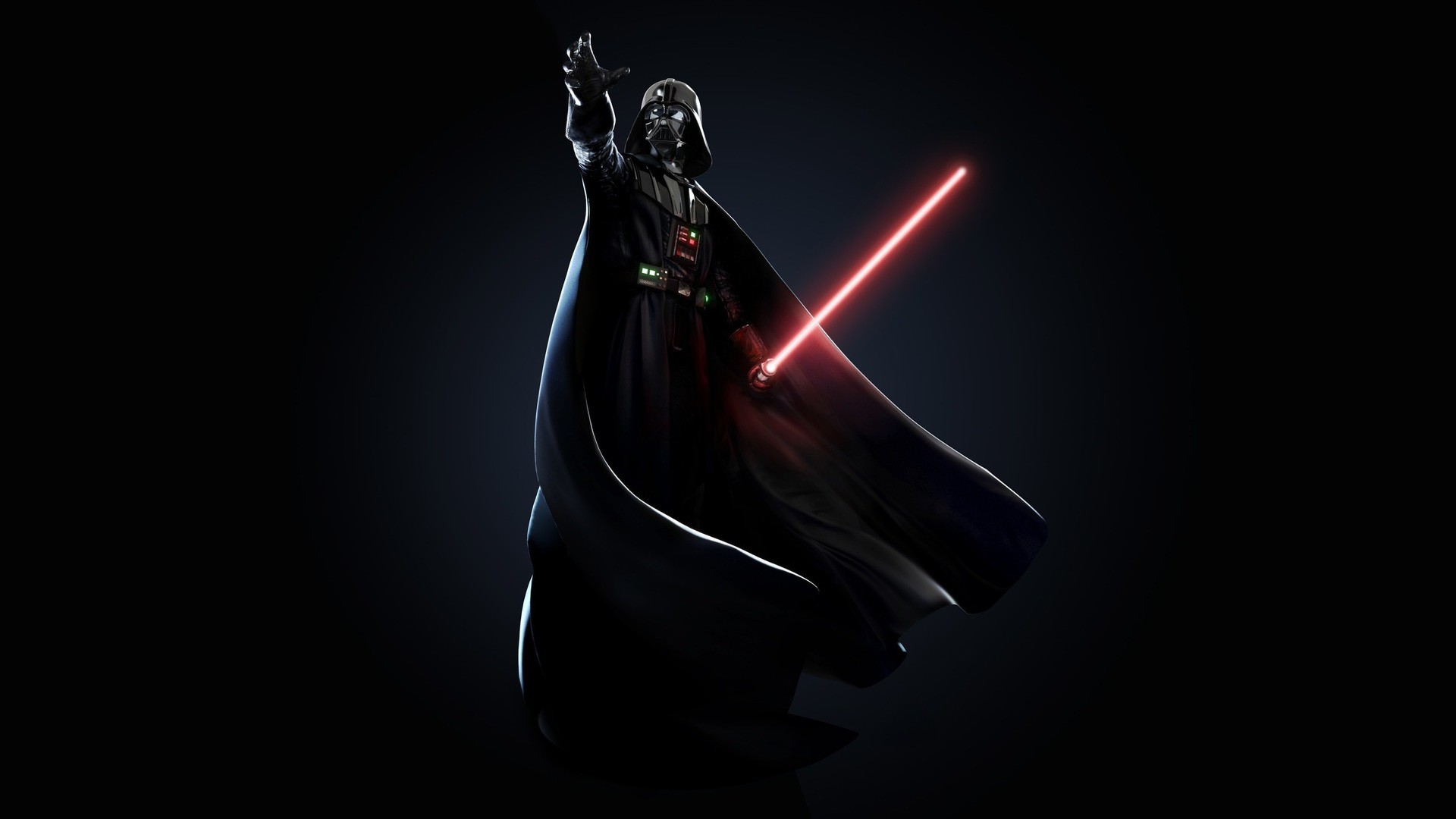 Darth Vader, Spada laser rossa, Sfondo nero, 1920x1080, wallpaper desktop