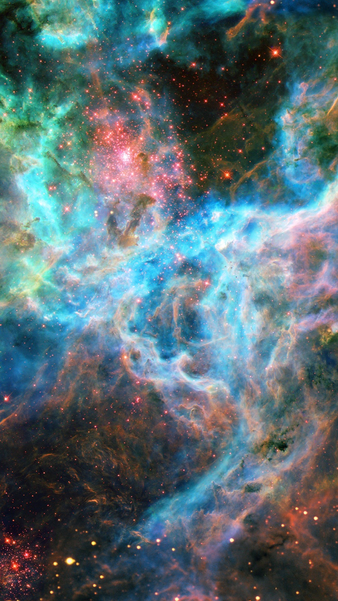 Nebulosa, Spazio, Colori vivaci, Full HD, sfondo per cellulare