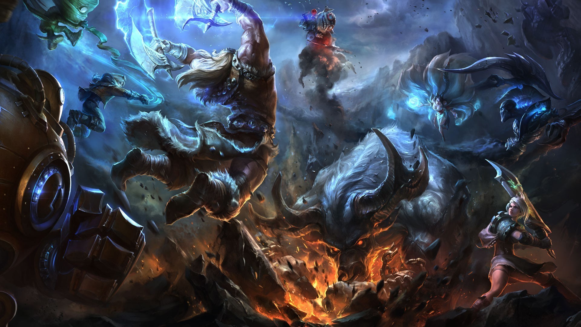 League of Legends, Battaglia, Splash art, Campioni, Full HD, sfondo per PC