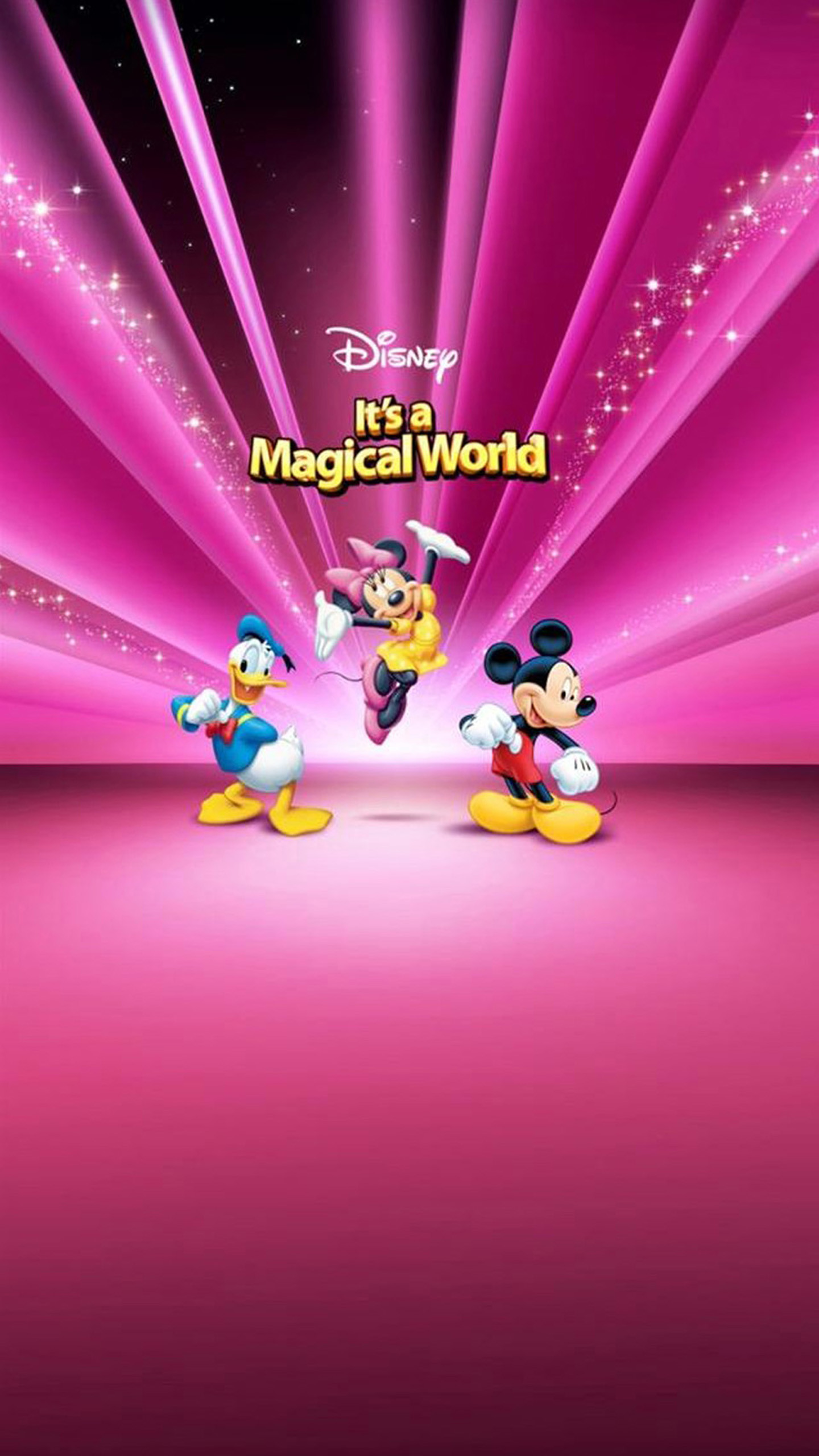 Topolino, Paperino, It's a Magical World, Disney, Rosa, QHD+, sfondo per iPhone e Android