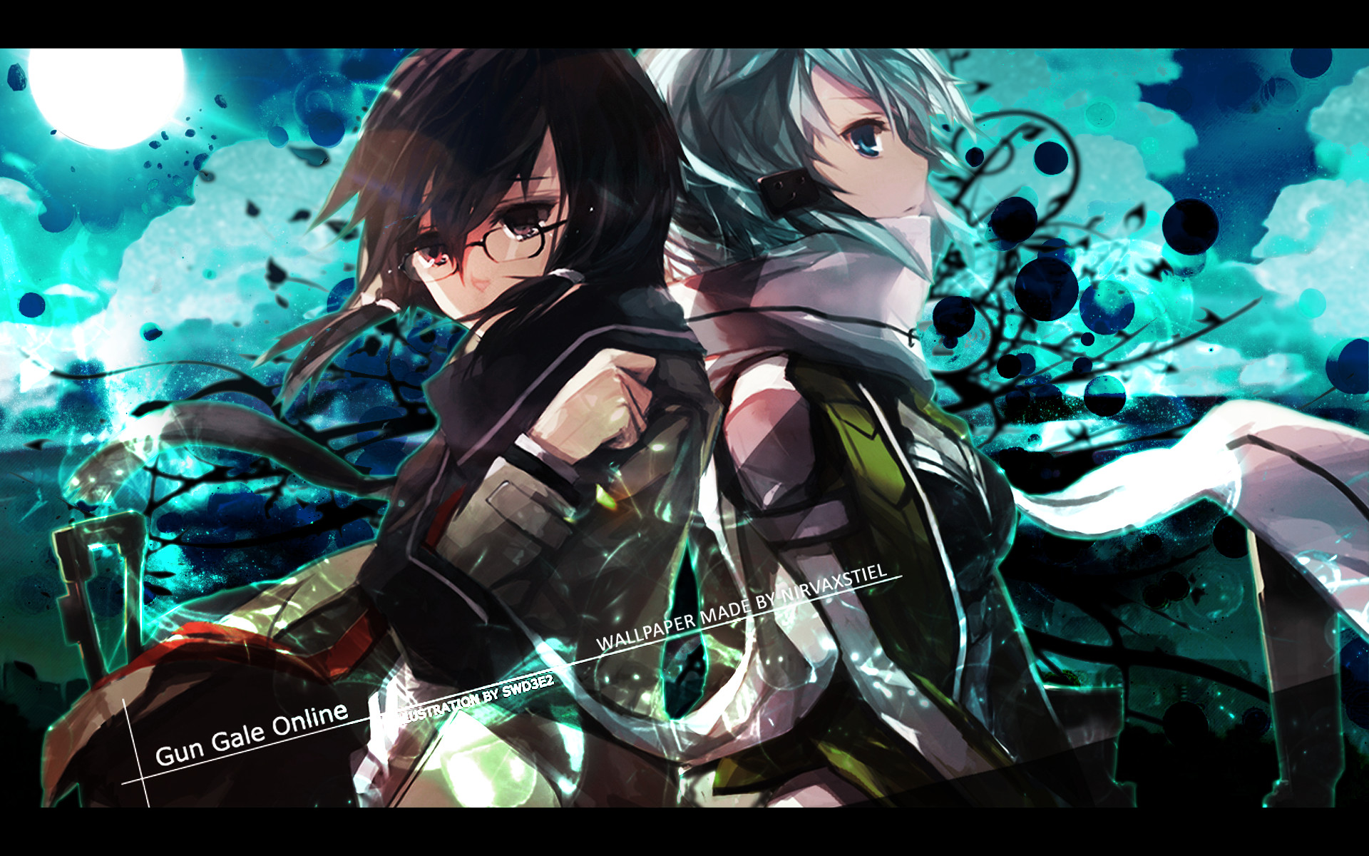 Kirito, Sinon, Sword Art Online II, Gun Gale Online, 1920x1200, immagine di sfondo